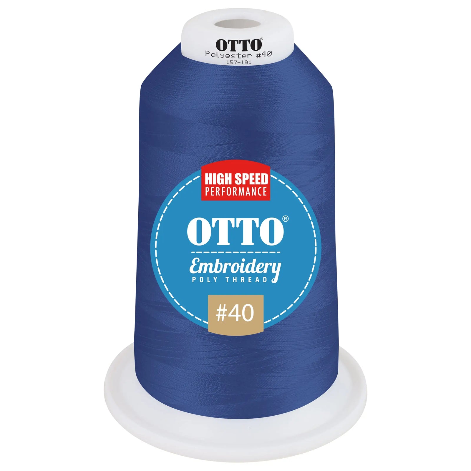 Otto 157-101 Embroidery Poly Thread #40 5,500 Yd. King Cone - 48783 - 7 3/8’’ - 5/8’’