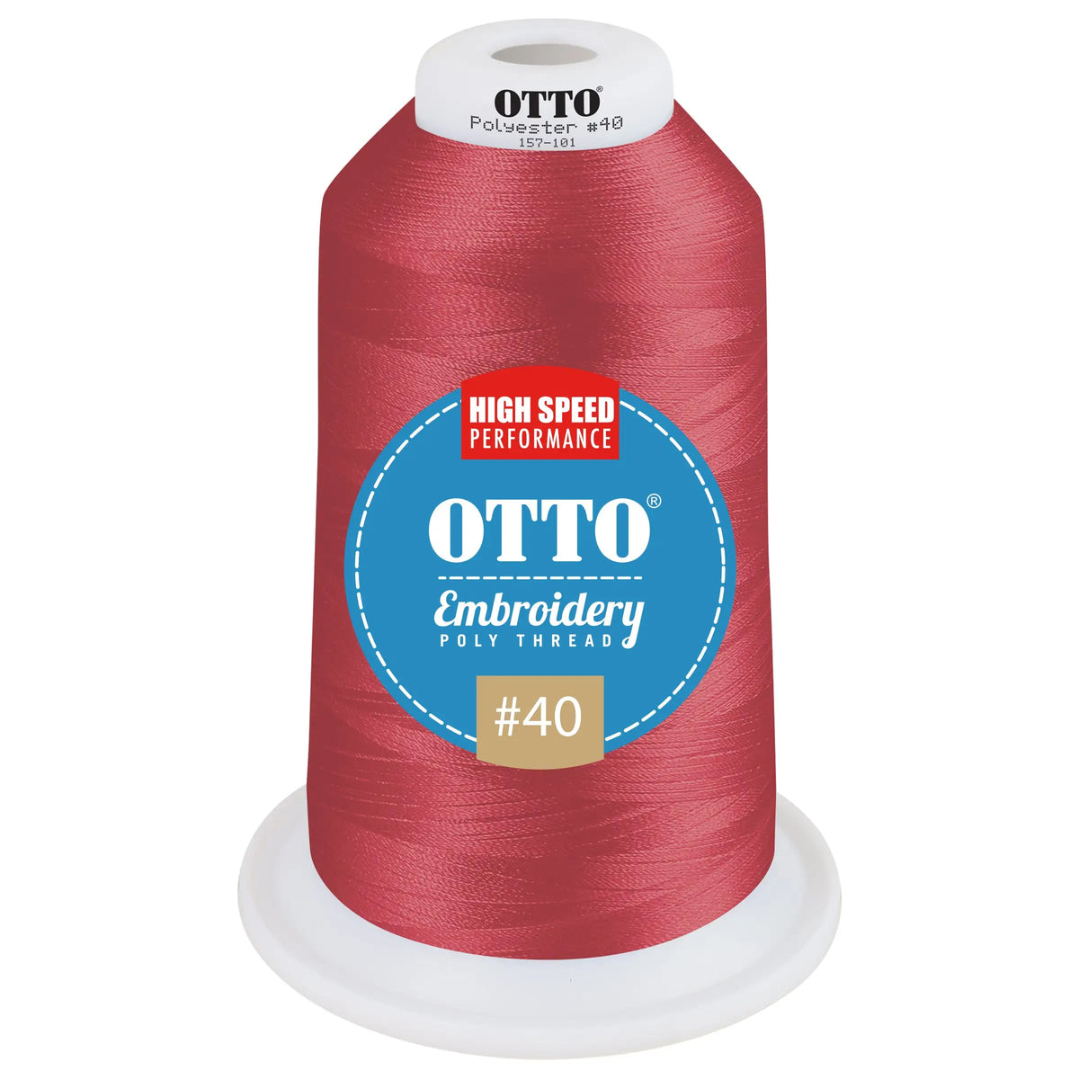 Otto 157-101 Embroidery Poly Thread #40 5,500 Yd. King Cone - 48862 - 7 3/8’’ - 5/8’’