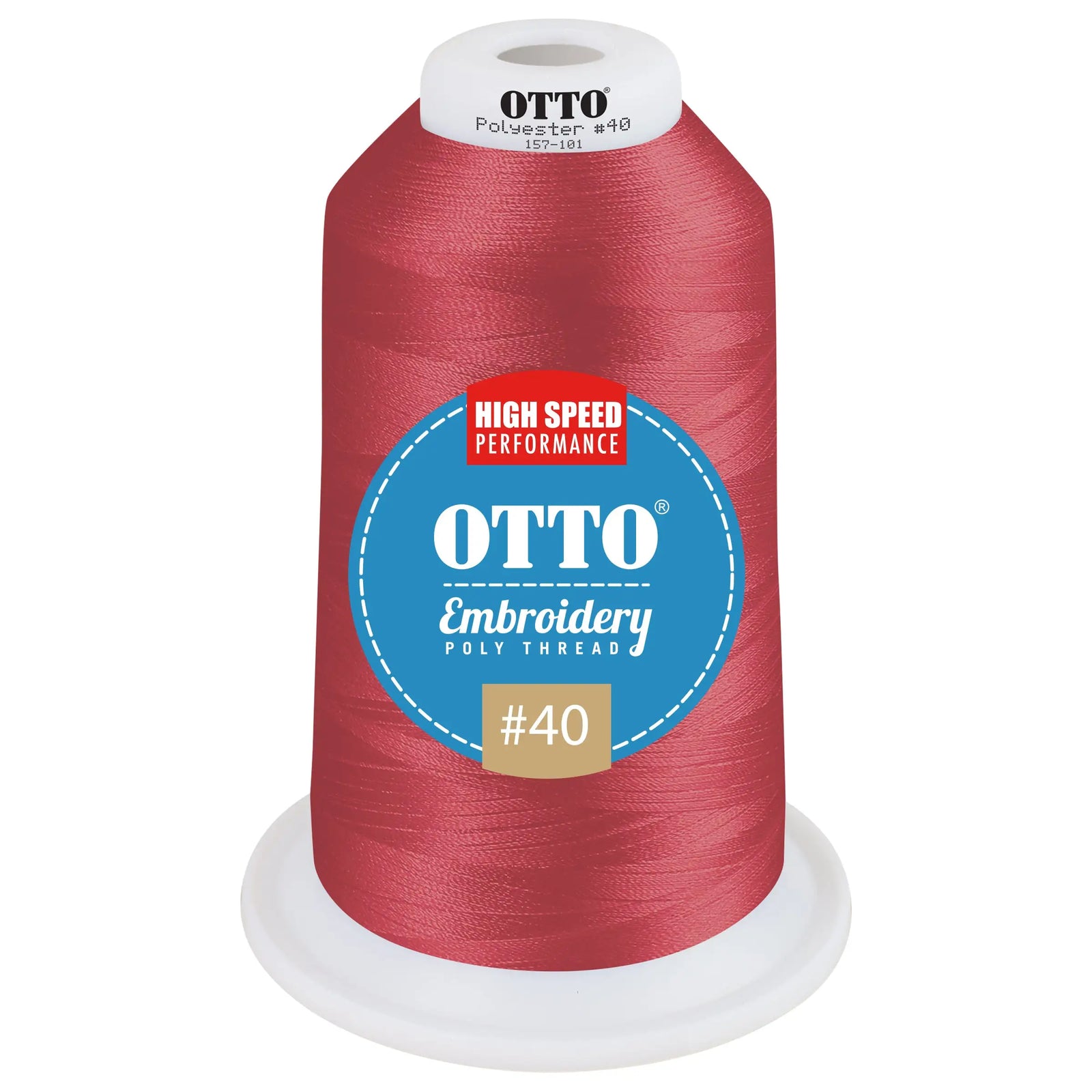 Otto 157-101 Embroidery Poly Thread #40 5,500 Yd. King Cone - 48862 - 7 3/8’’ - 5/8’’