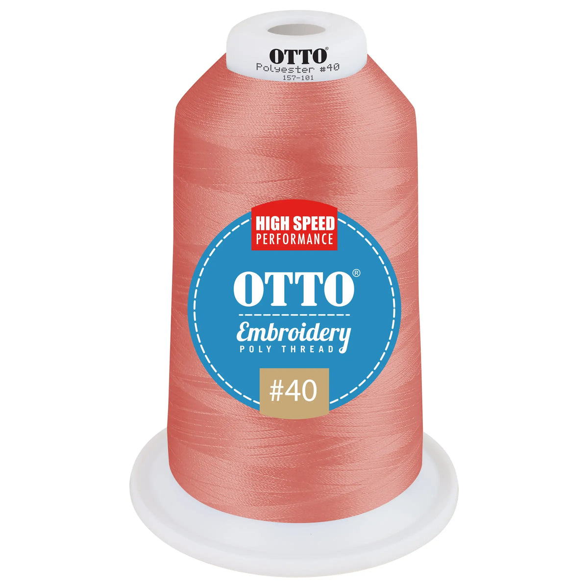 Otto 157-101 Embroidery Poly Thread #40 5,500 Yd. King Cone - 48902 - 7 3/8’’ - 5/8’’
