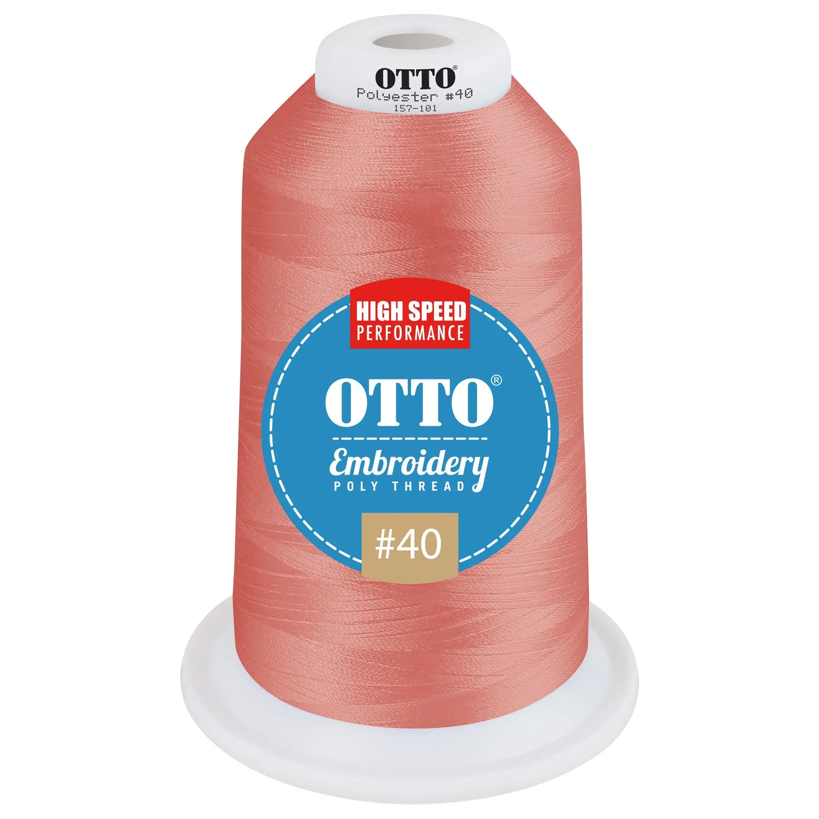 Otto 157-101 Embroidery Poly Thread #40 5,500 Yd. King Cone - 48902 - 7 3/8’’ - 5/8’’