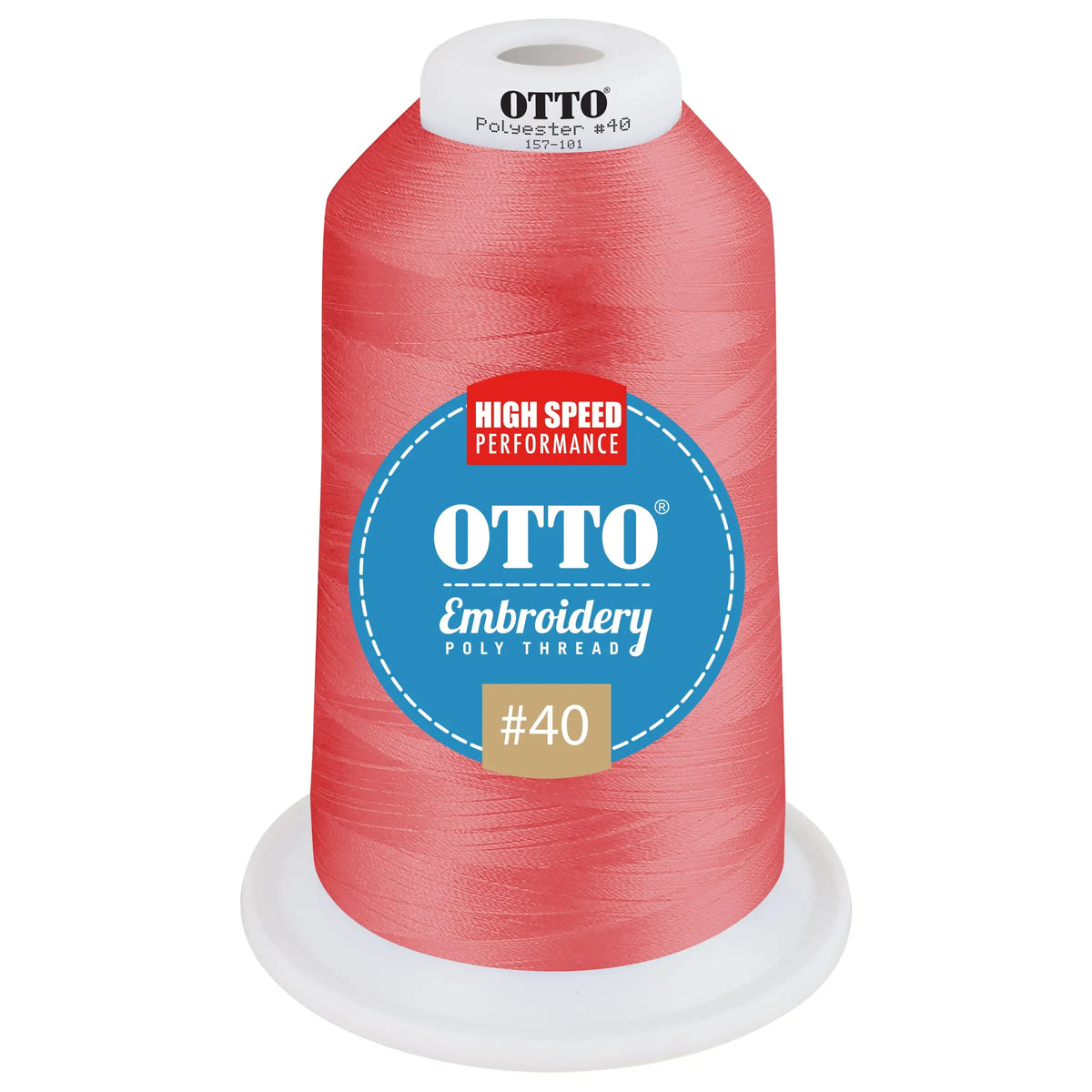 Otto 157-101 Embroidery Poly Thread #40 5,500 Yd. King Cone - 48903 - 7 3/8’’ - 5/8’’