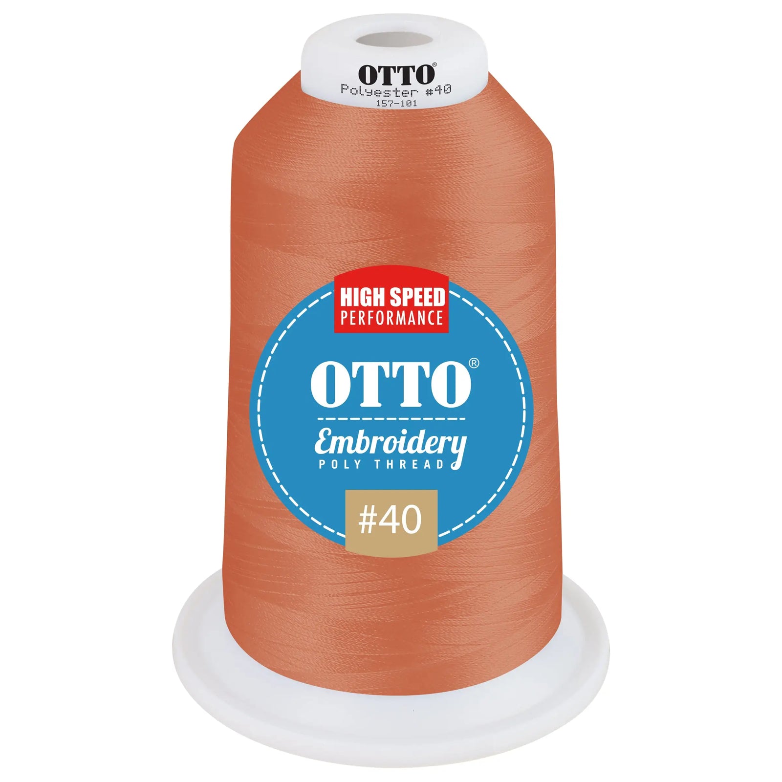 Otto 157-101 Embroidery Poly Thread #40 5,500 Yd. King Cone - 48925 - 7 3/8’’ - 5/8’’