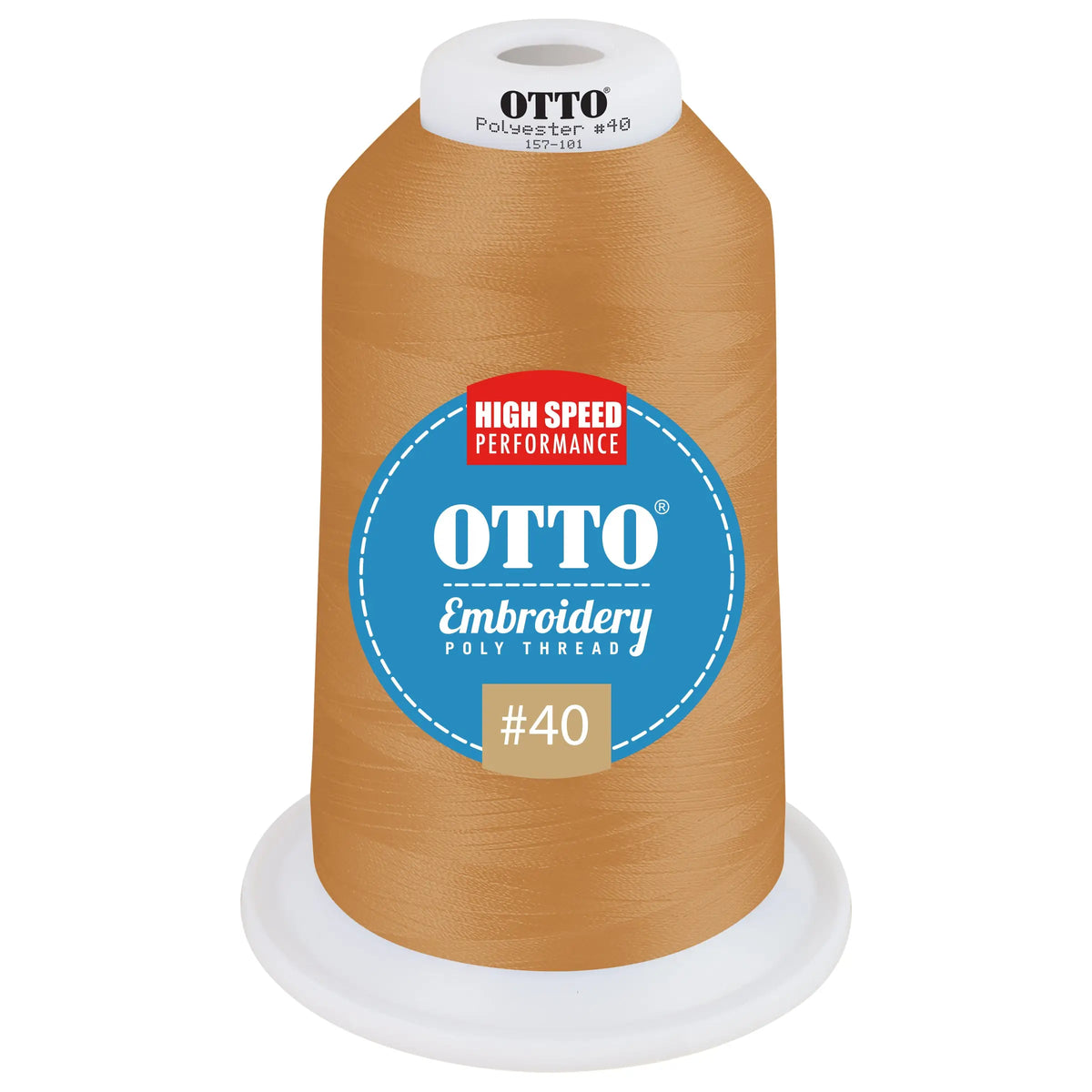 Otto 157-101 Embroidery Poly Thread #40 5,500 Yd. King Cone - 48961 - 7 3/8’’ - 5/8’’
