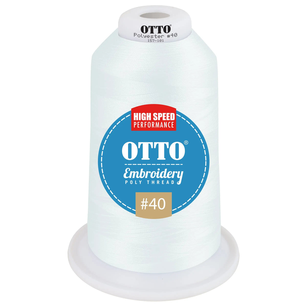 Otto 157-101 Embroidery Poly Thread #40 5,500 Yd. King Cone - 49040 - 7 3/8’’ - 5/8’’