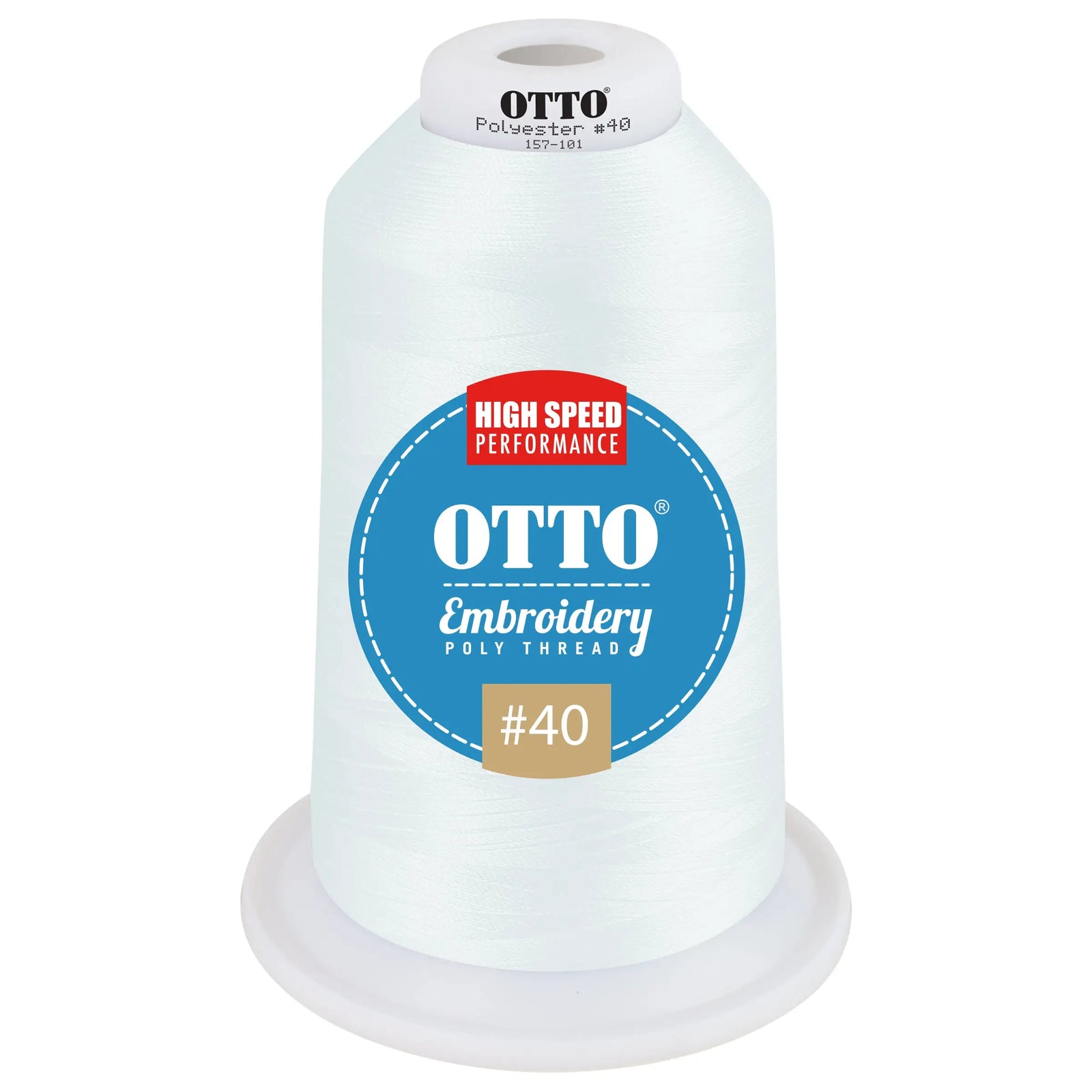 Otto 157-101 Embroidery Poly Thread #40 5,500 Yd. King Cone - 49040 - 7 3/8’’ - 5/8’’
