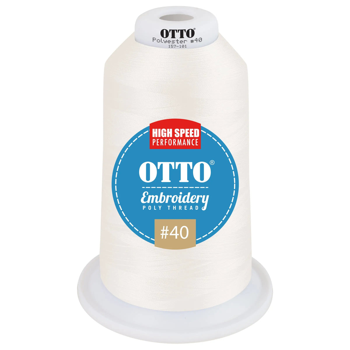 Otto 157-101 Embroidery Poly Thread #40 5,500 Yd. King Cone - 49043 - 7 3/8’’ - 5/8’’