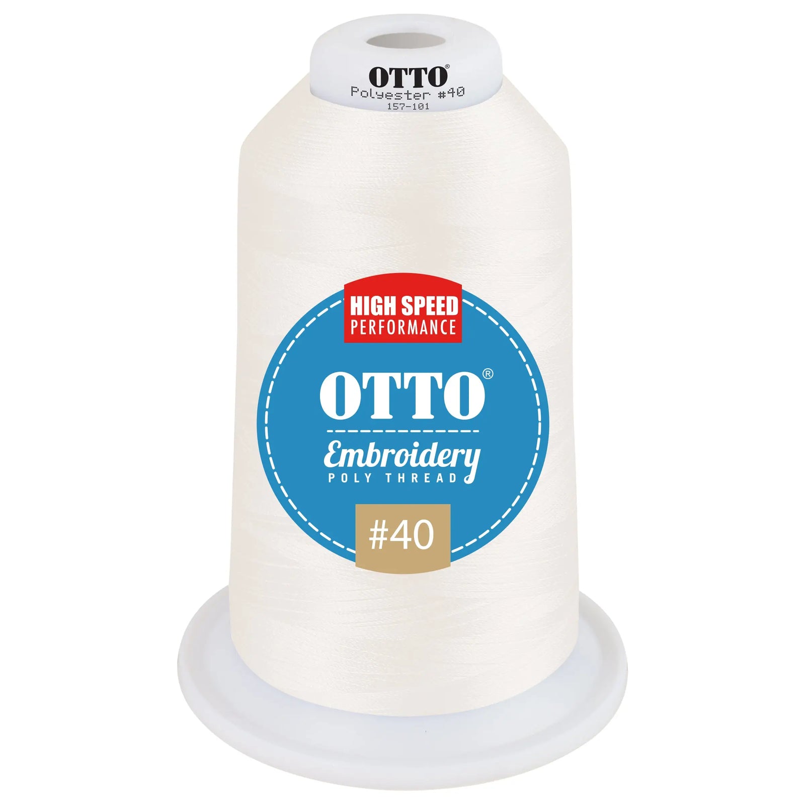 Otto 157-101 Embroidery Poly Thread #40 5,500 Yd. King Cone - 49043 - 7 3/8’’ - 5/8’’