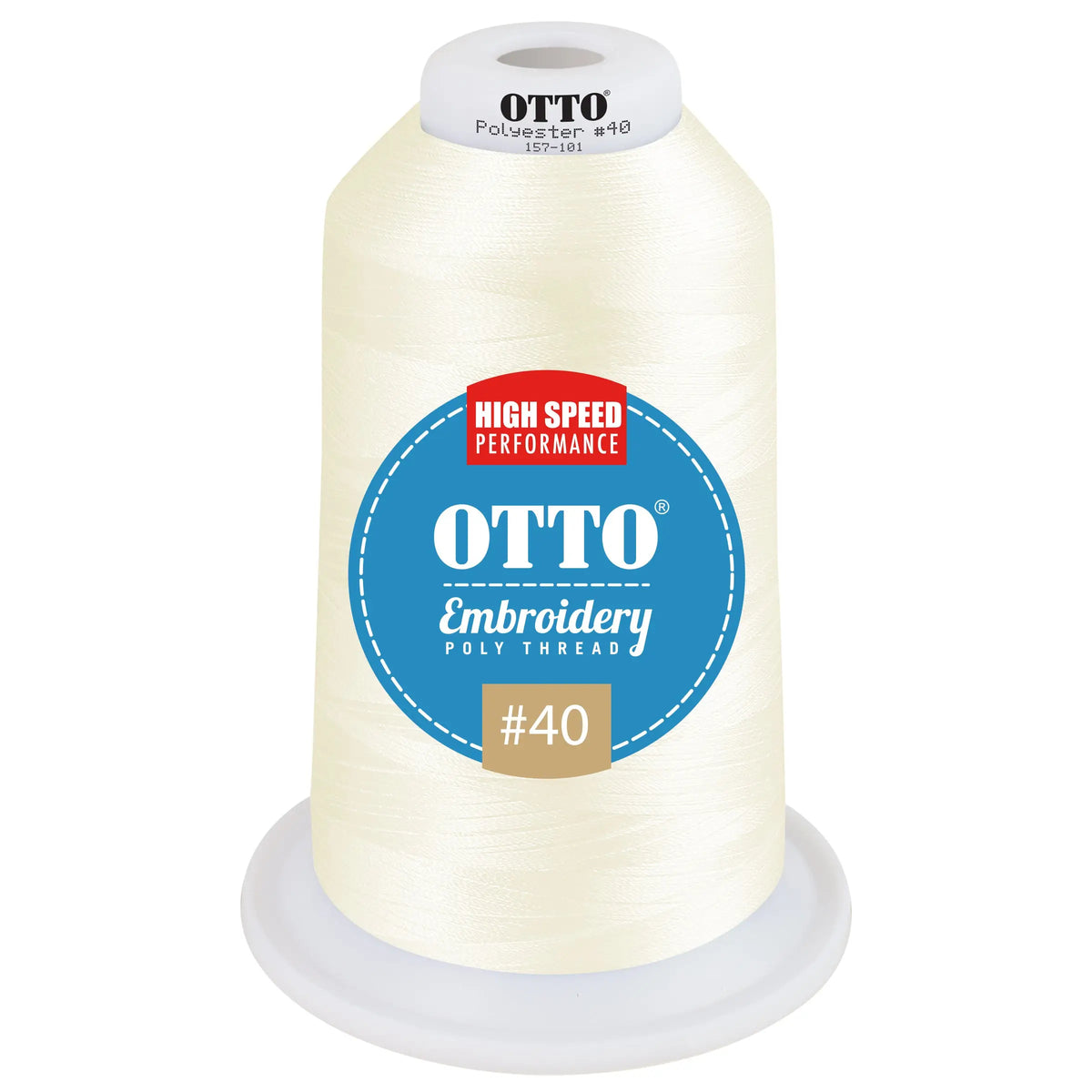 Otto 157-101 Embroidery Poly Thread #40 5,500 Yd. King Cone - 49064 - 7 3/8’’ - 5/8’’