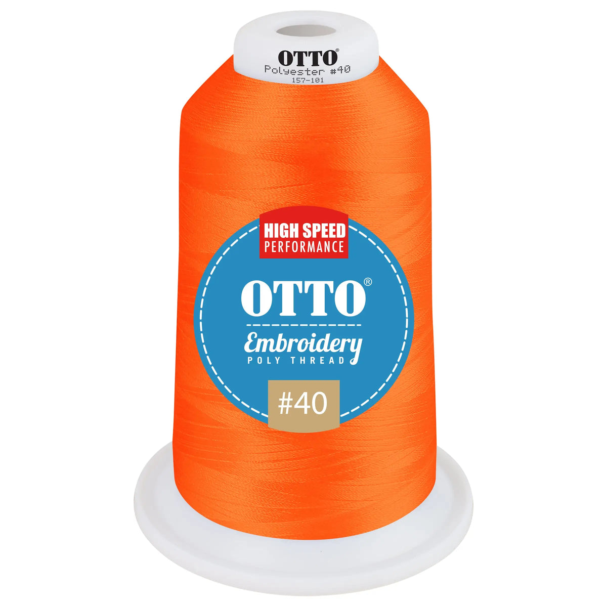 Otto 157-101 Embroidery Poly Thread #40 5,500 Yd. King Cone - 49072 - 7 3/8’’ - 5/8’’