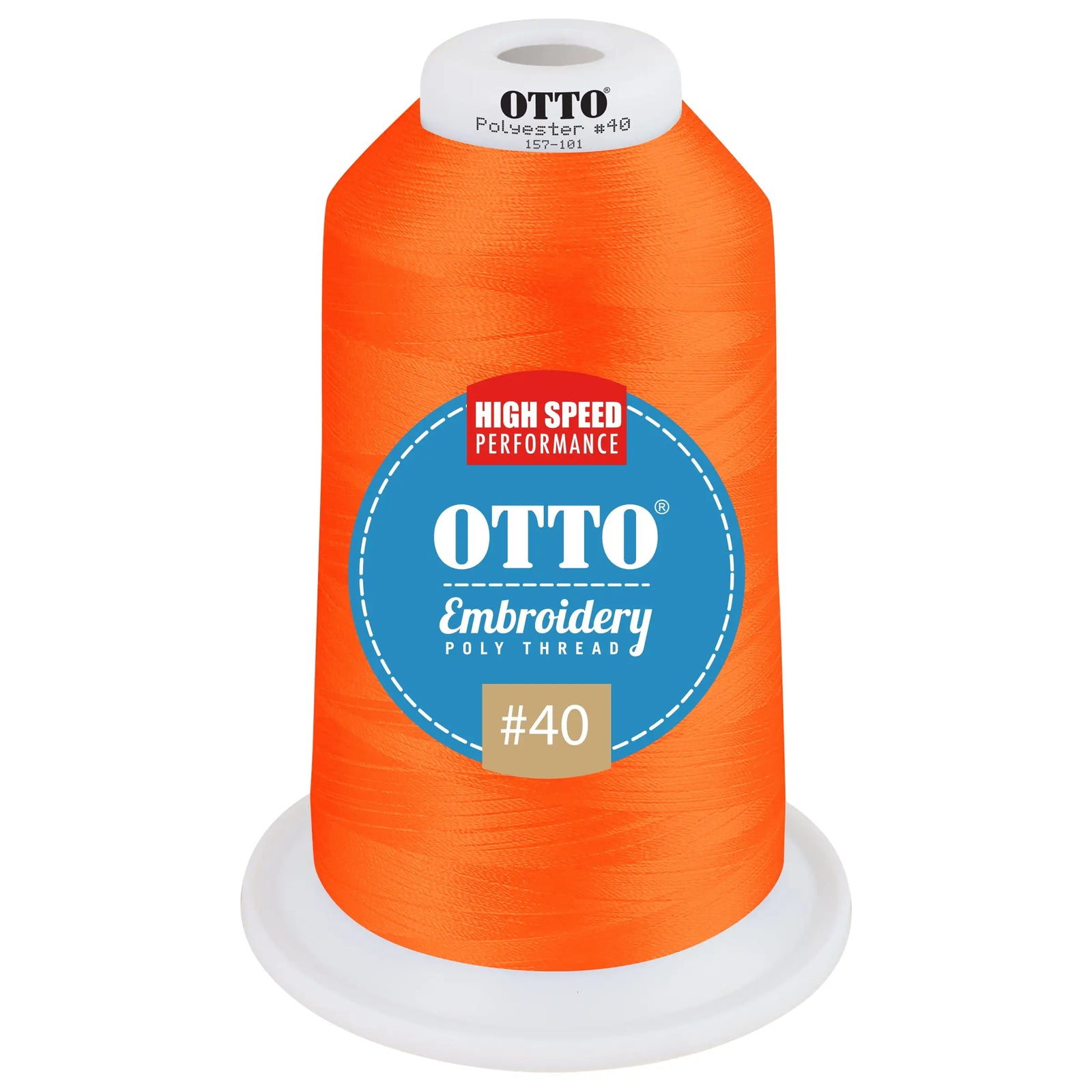 Otto 157-101 Embroidery Poly Thread #40 5,500 Yd. King Cone - 49072 - 7 3/8’’ - 5/8’’