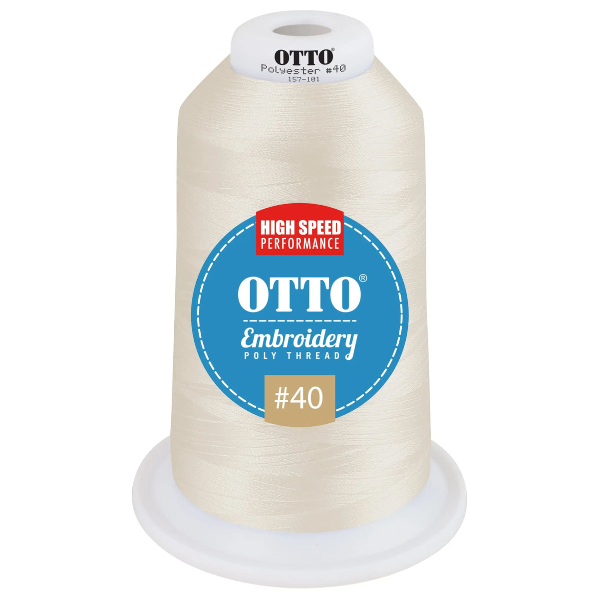 Otto 157-101 Embroidery Poly Thread #40 5,500 Yd. King Cone - 49083 - 7 3/8’’ - 5/8’’