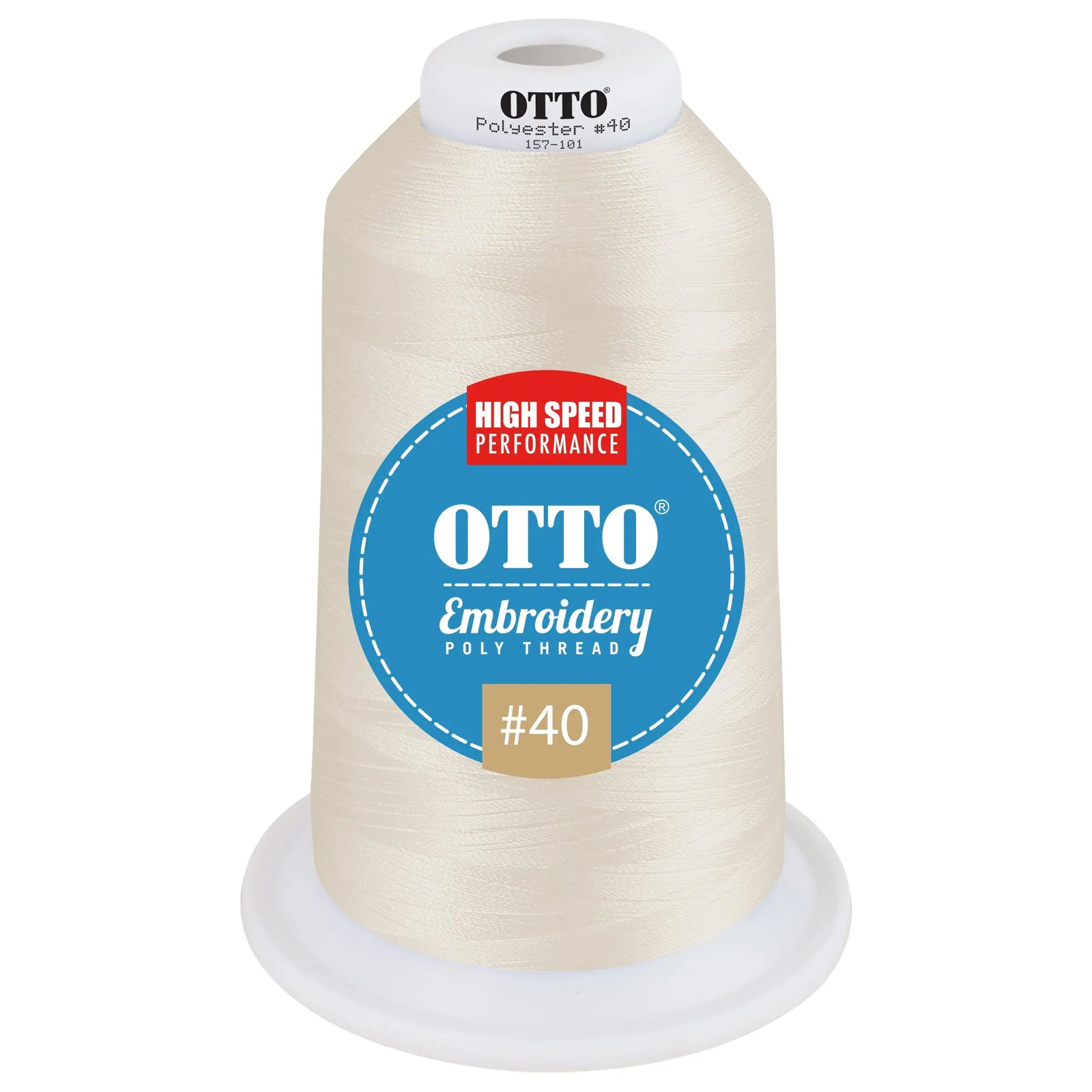 Otto 157-101 Embroidery Poly Thread #40 5,500 Yd. King Cone - 49083 - 7 3/8’’ - 5/8’’