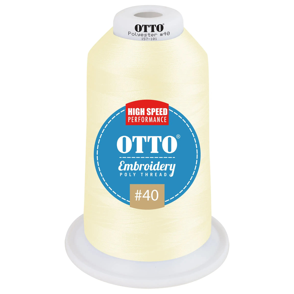 Otto 157-101 Embroidery Poly Thread #40 5,500 Yd. King Cone - 49140 - 7 3/8’’ - 5/8’’