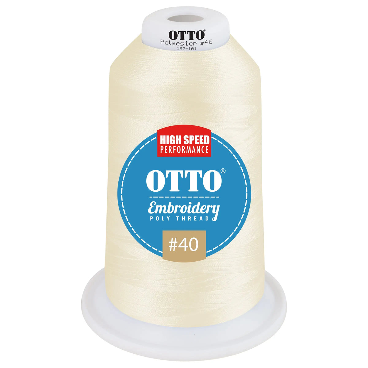 Otto 157-101 Embroidery Poly Thread #40 5,500 Yd. King Cone - 49162 - 7 3/8’’ - 5/8’’