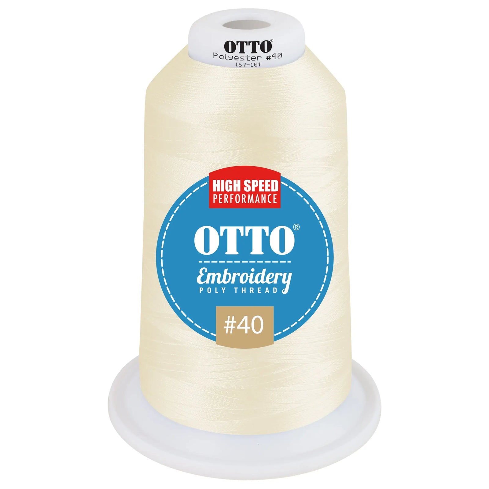 Otto 157-101 Embroidery Poly Thread #40 5,500 Yd. King Cone - 49162 - 7 3/8’’ - 5/8’’