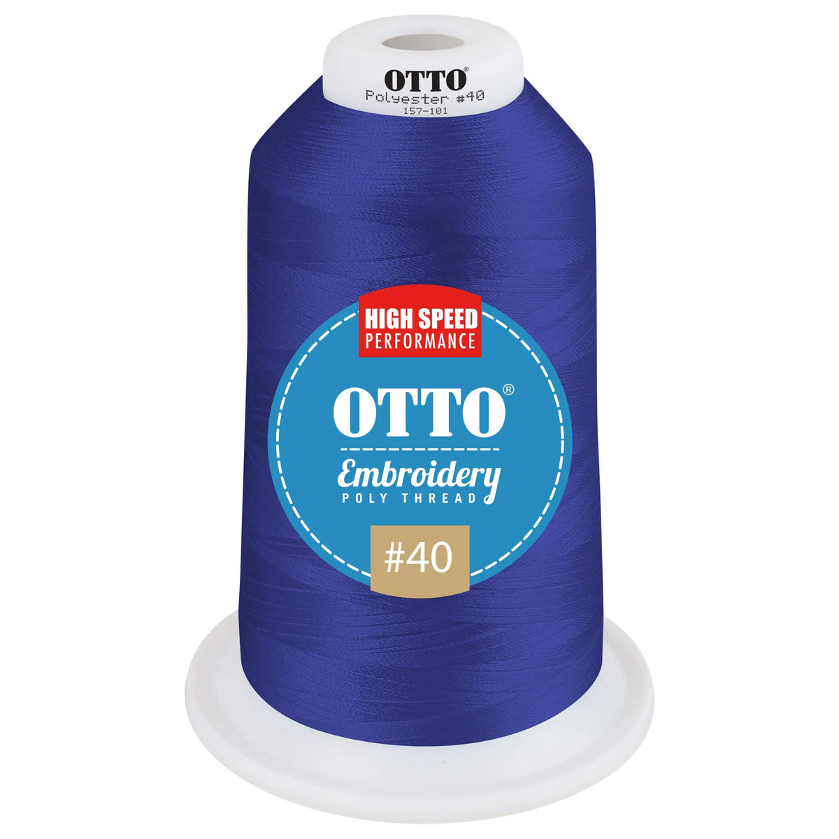 Otto 157-101 Embroidery Poly Thread #40 5,500 Yd. King Cone - 49171 - 7 3/8’’ - 5/8’’