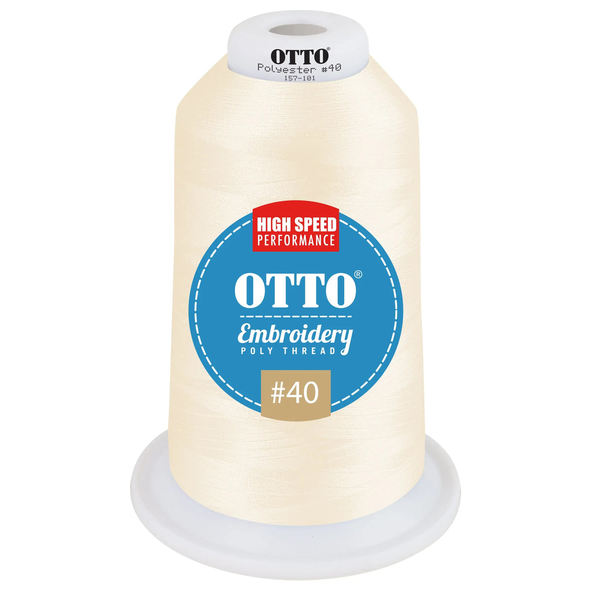 Otto 157-101 Embroidery Poly Thread #40 5,500 Yd. King Cone - 49184 - 7 3/8’’ - 5/8’’