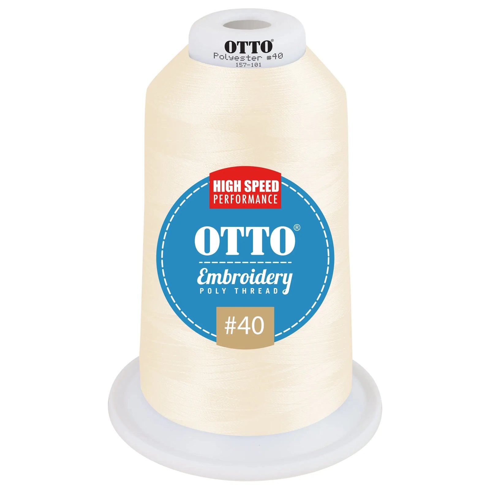 Otto 157-101 Embroidery Poly Thread #40 5,500 Yd. King Cone - 49184 - 7 3/8’’ - 5/8’’