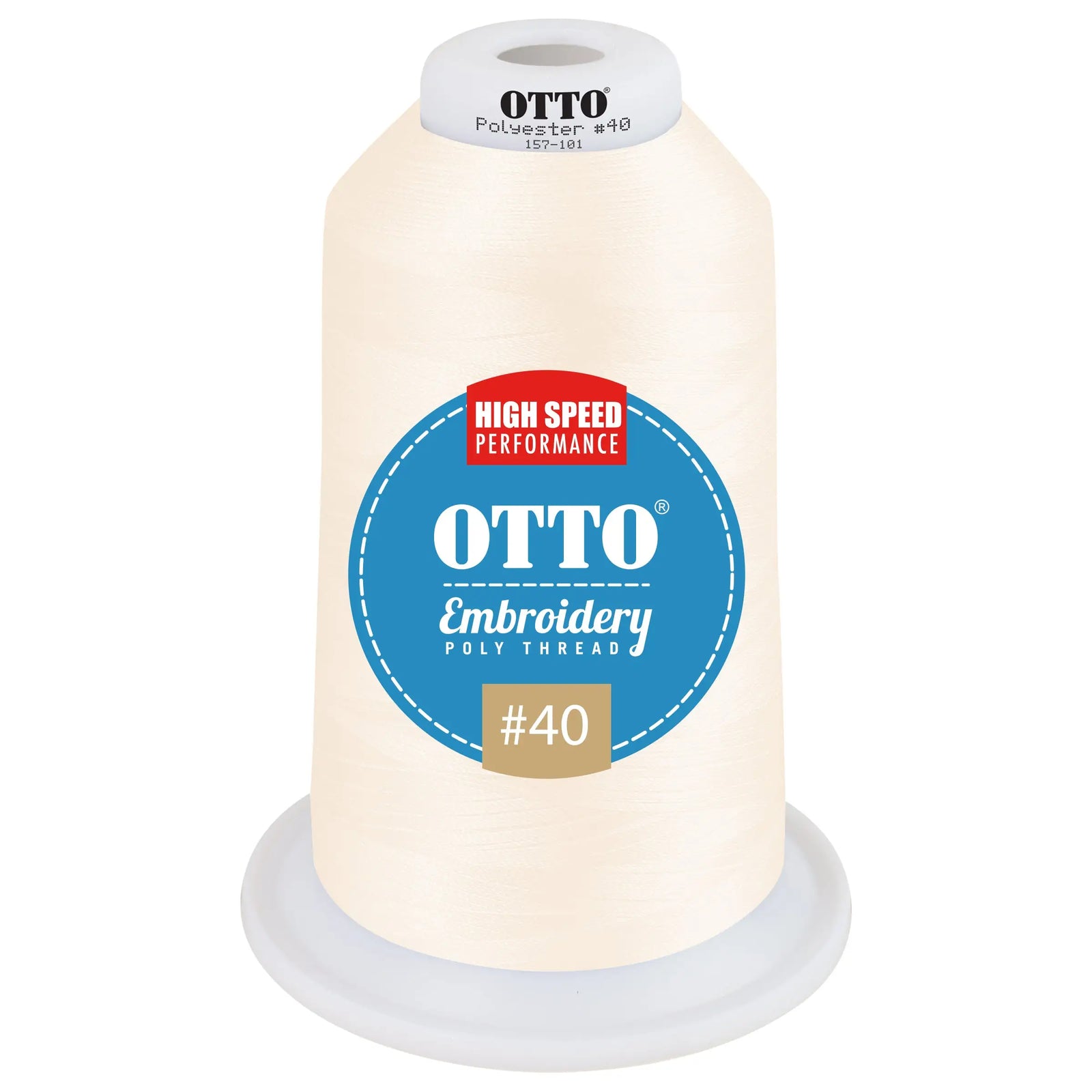 Otto 157-101 Embroidery Poly Thread #40 5,500 Yd. King Cone - 49224 - 7 3/8’’ - 5/8’’