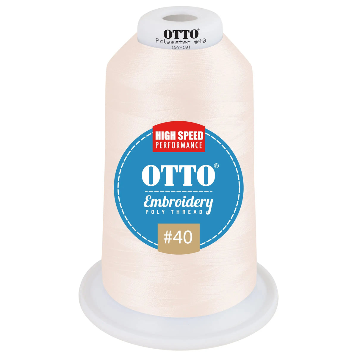 Otto 157-101 Embroidery Poly Thread #40 5,500 Yd. King Cone - 49225 - 7 3/8’’ - 5/8’’