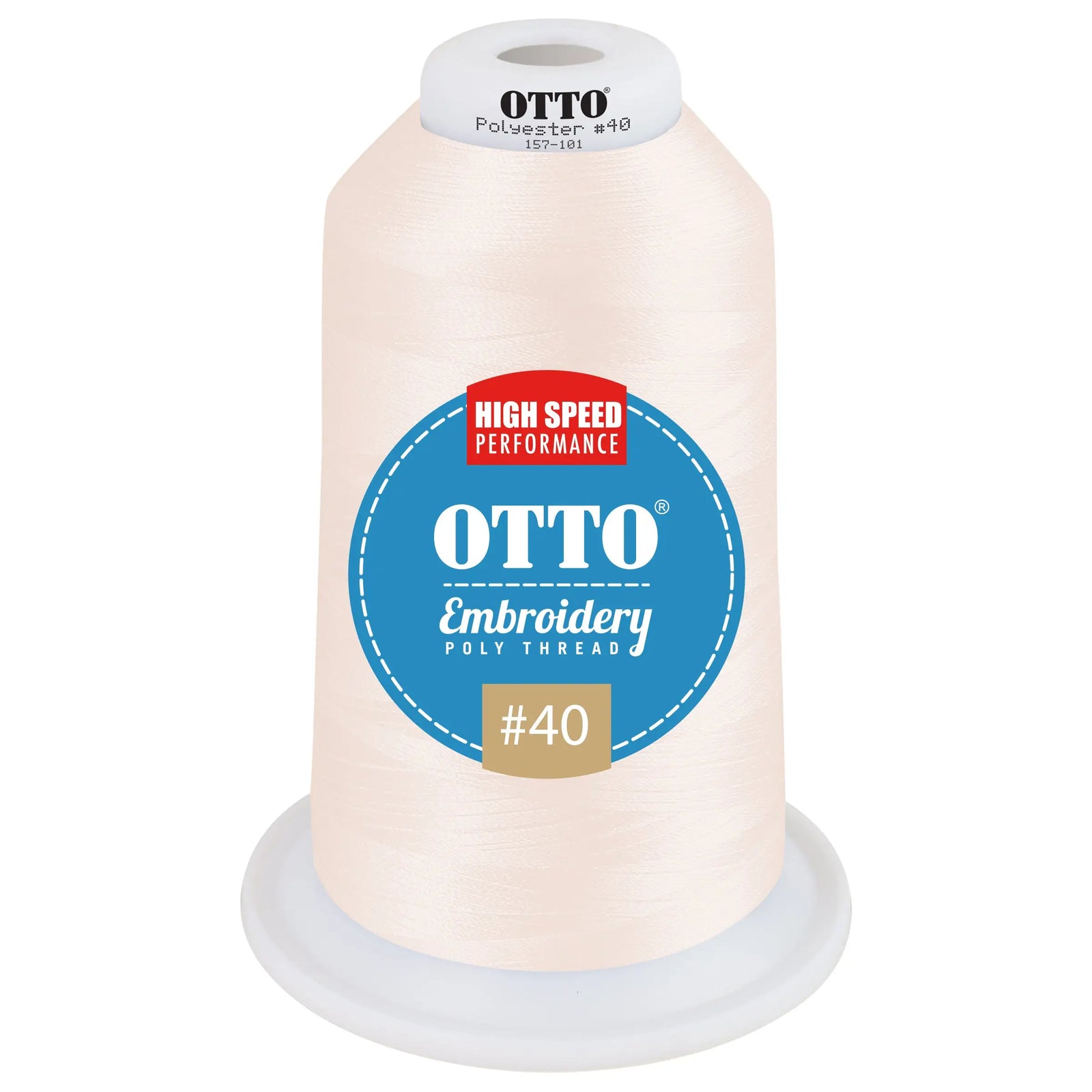 Otto 157-101 Embroidery Poly Thread #40 5,500 Yd. King Cone - 49225 - 7 3/8’’ - 5/8’’