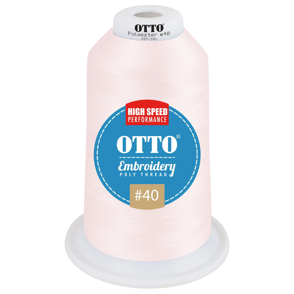 Otto 157-101 Embroidery Poly Thread #40 5,500 Yd. King Cone - 49280 - 7 3/8’’ - 5/8’’