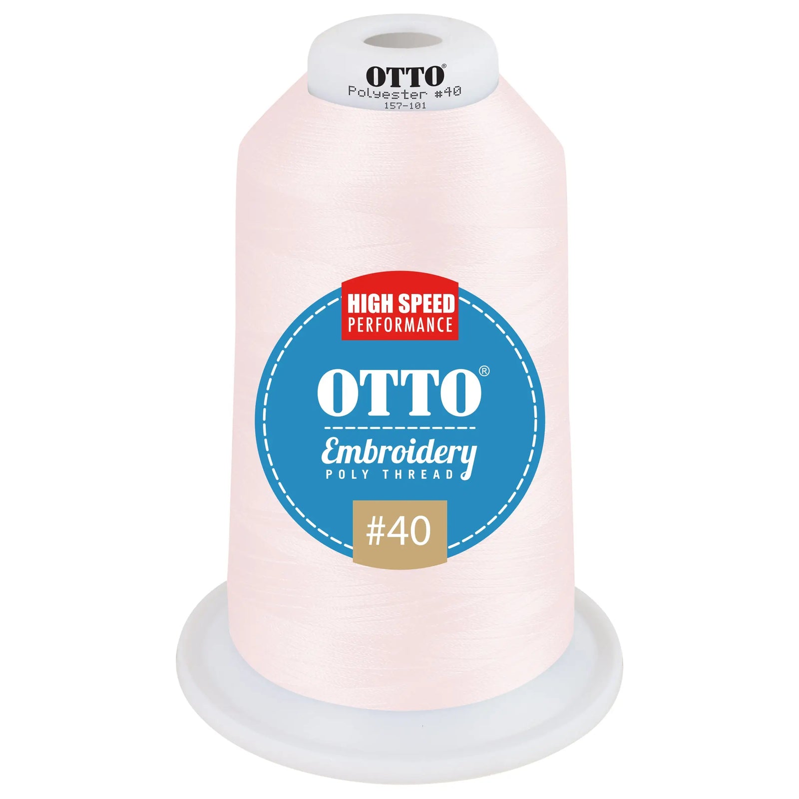 Otto 157-101 Embroidery Poly Thread #40 5,500 Yd. King Cone - 49280 - 7 3/8’’ - 5/8’’