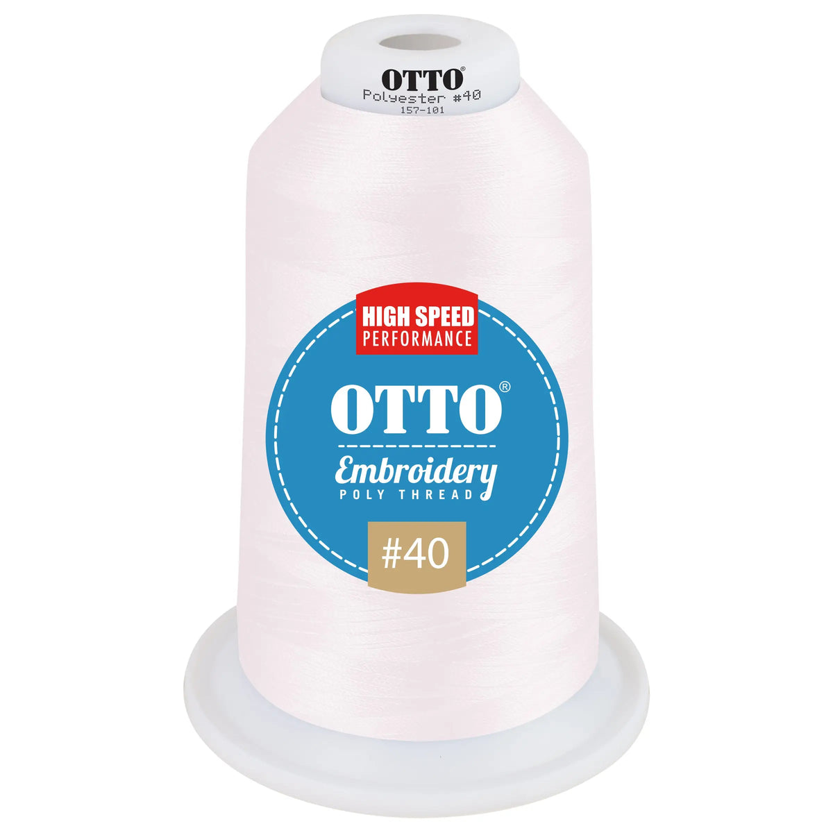 Otto 157-101 Embroidery Poly Thread #40 5,500 Yd. King Cone - 49345 - 7 3/8’’ - 5/8’’