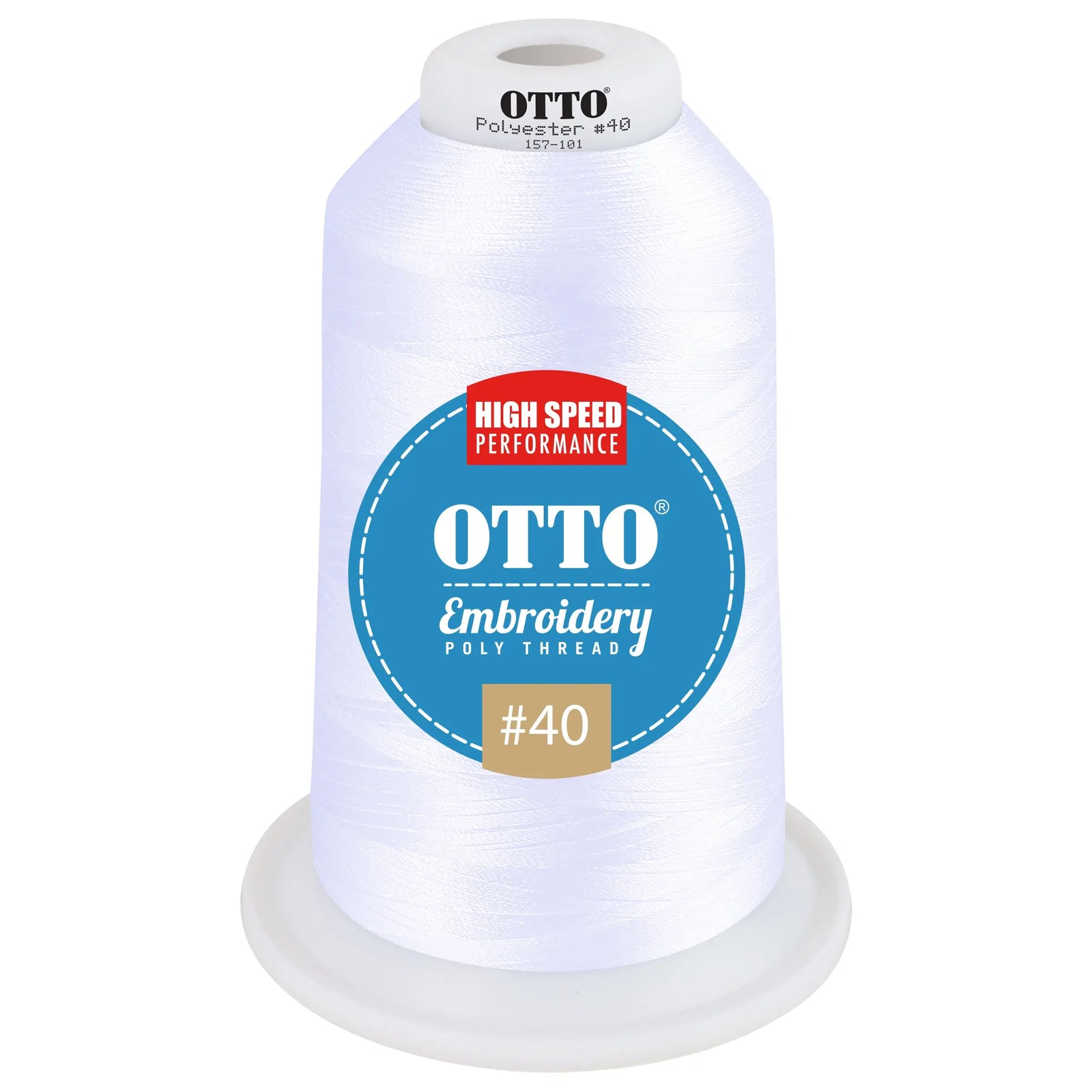 Otto 157-101 Embroidery Poly Thread #40 5,500 Yd. King Cone - 49382 - 7 3/8’’ - 5/8’’
