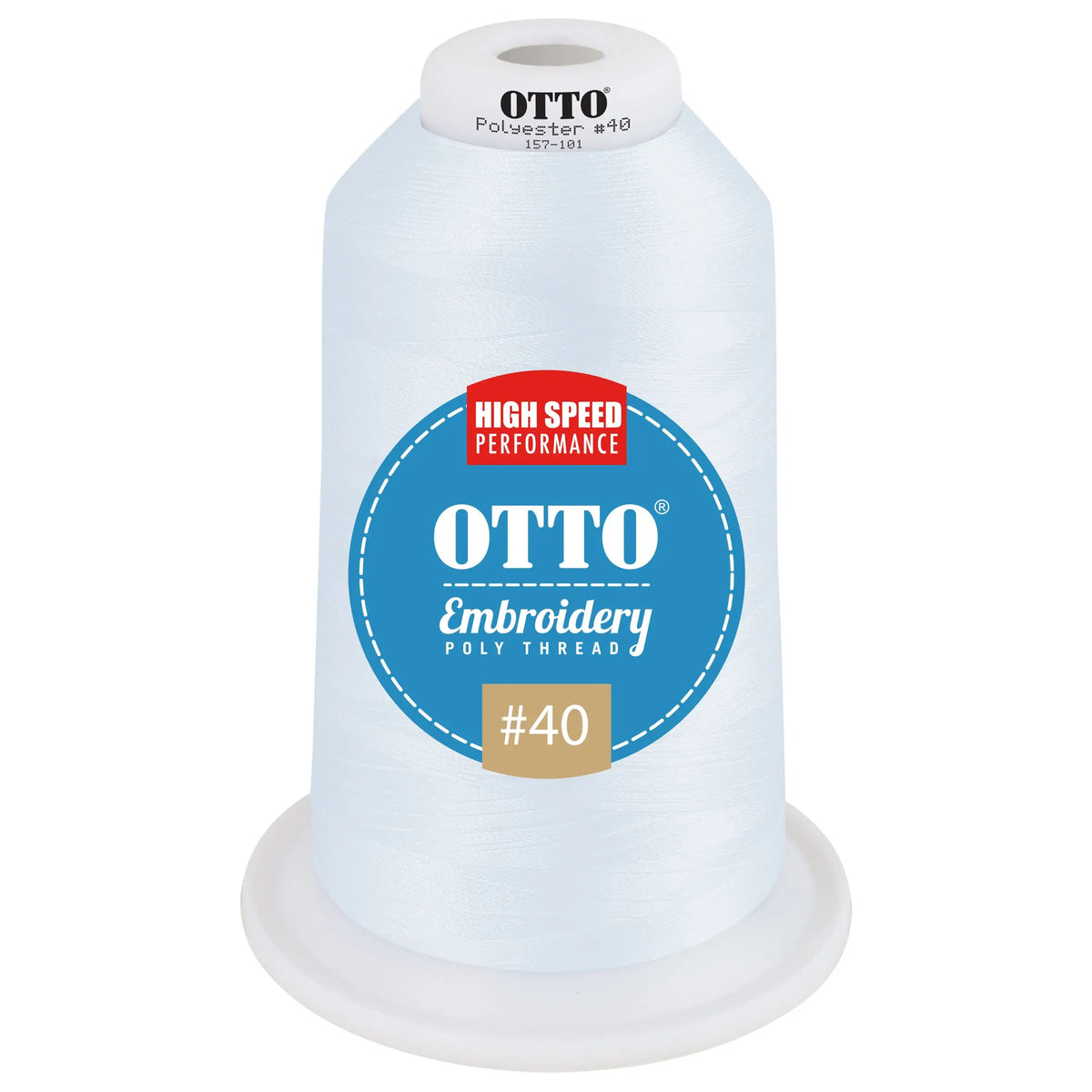 Otto 157-101 Embroidery Poly Thread #40 5,500 Yd. King Cone - 49420 - 7 3/8’’ - 5/8’’