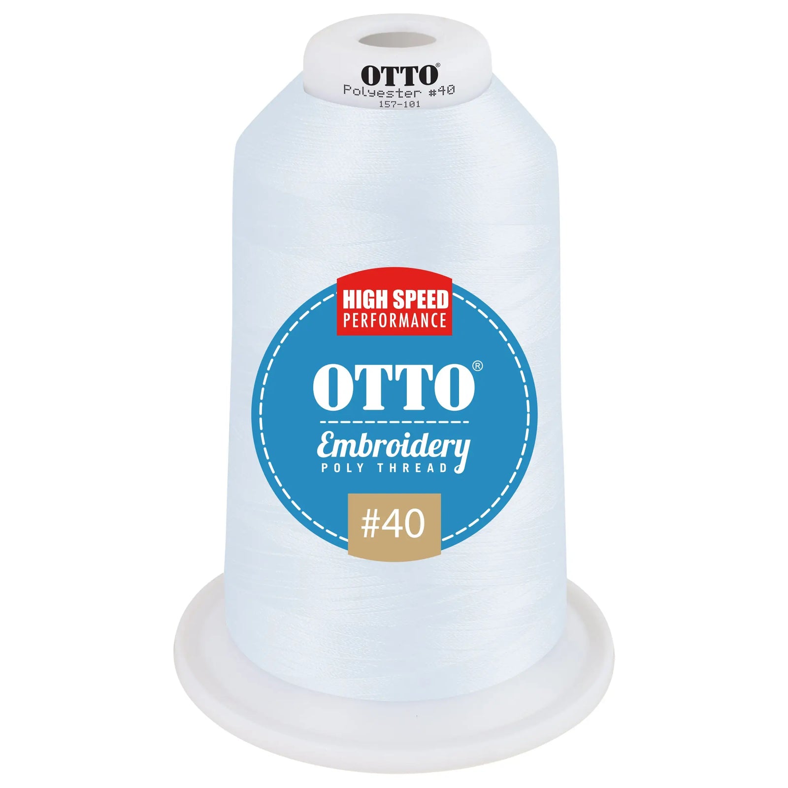 Otto 157-101 Embroidery Poly Thread #40 5,500 Yd. King Cone - 49420 - 7 3/8’’ - 5/8’’