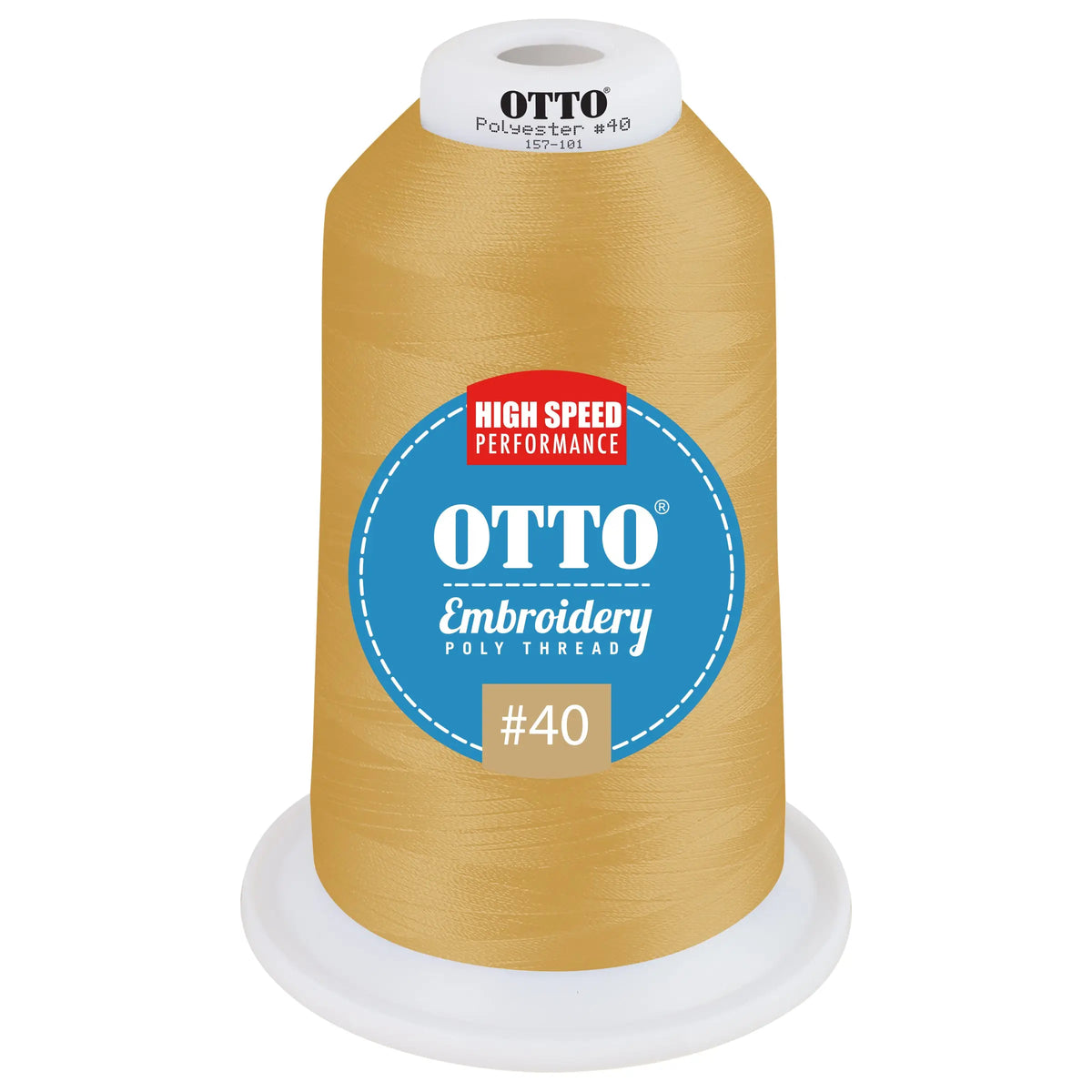 Otto 157-101 Embroidery Poly Thread #40 5,500 Yd. King Cone - 510128 - 7 3/8’’ - 5/8’’