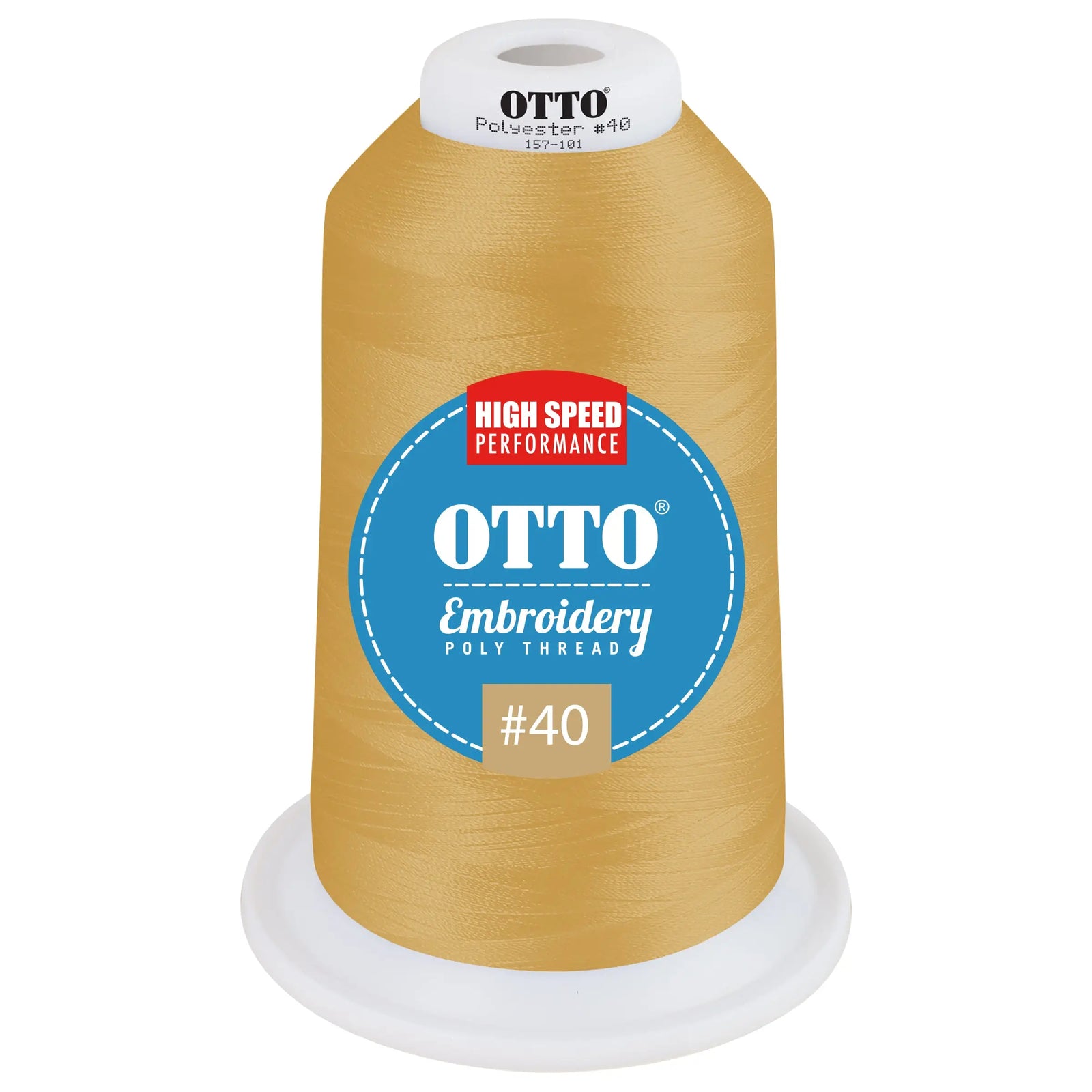 Otto 157-101 Embroidery Poly Thread #40 5,500 Yd. King Cone - 510128 - 7 3/8’’ - 5/8’’