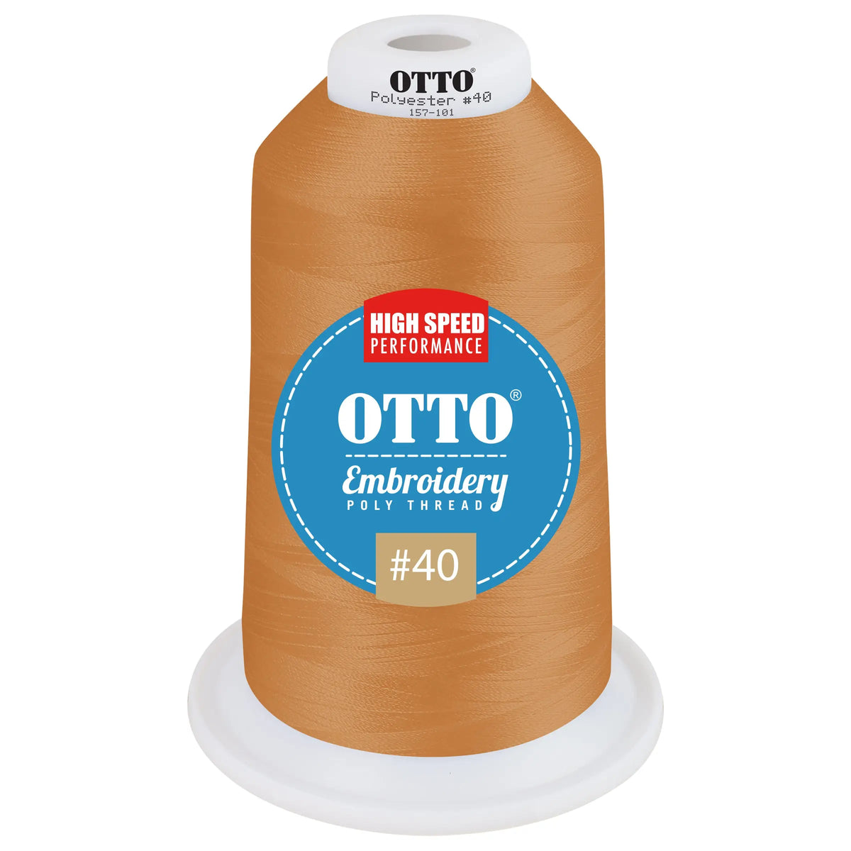 Otto 157-101 Embroidery Poly Thread #40 5,500 Yd. King Cone - 510141 - 7 3/8’’ - 5/8’’