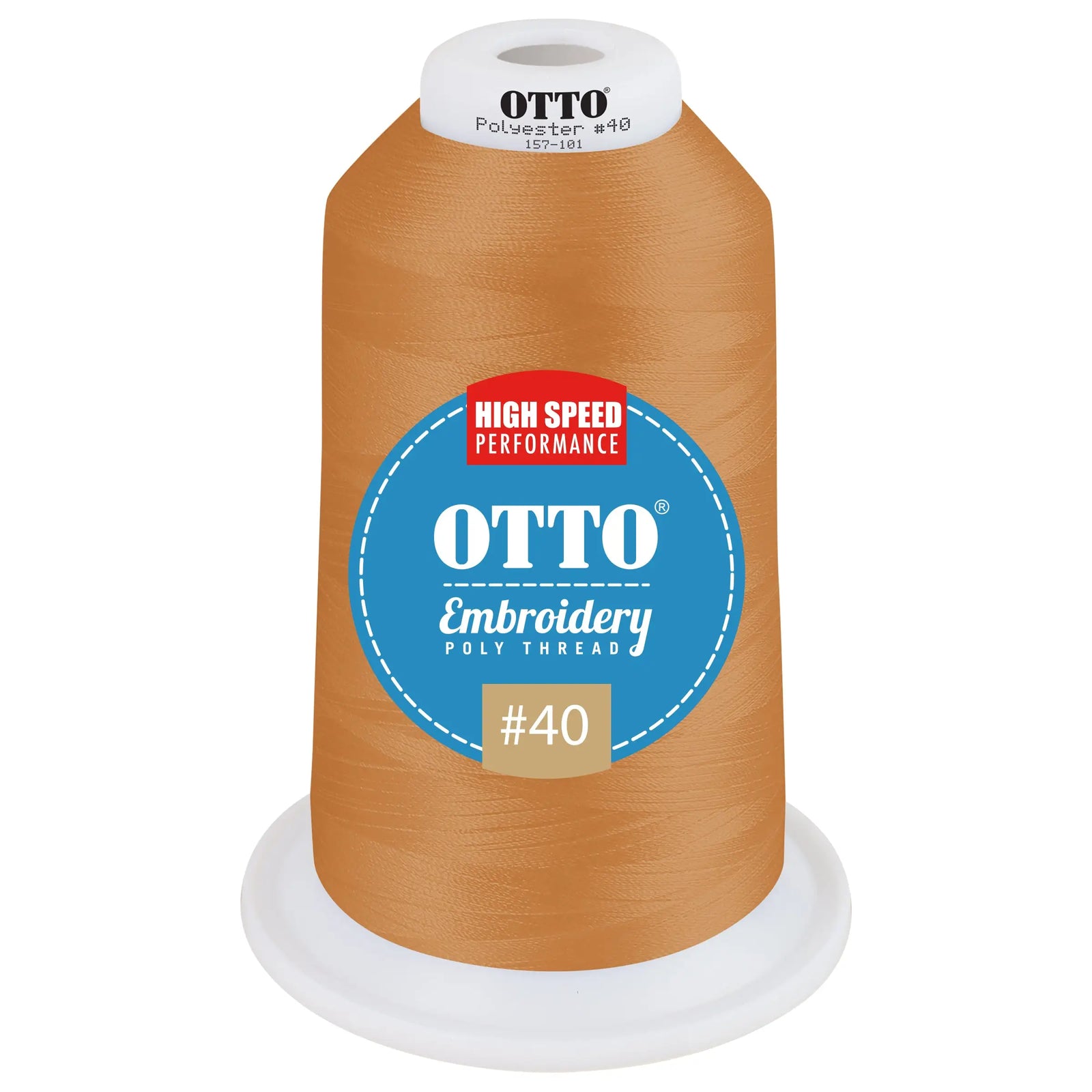 Otto 157-101 Embroidery Poly Thread #40 5,500 Yd. King Cone - 510141 - 7 3/8’’ - 5/8’’