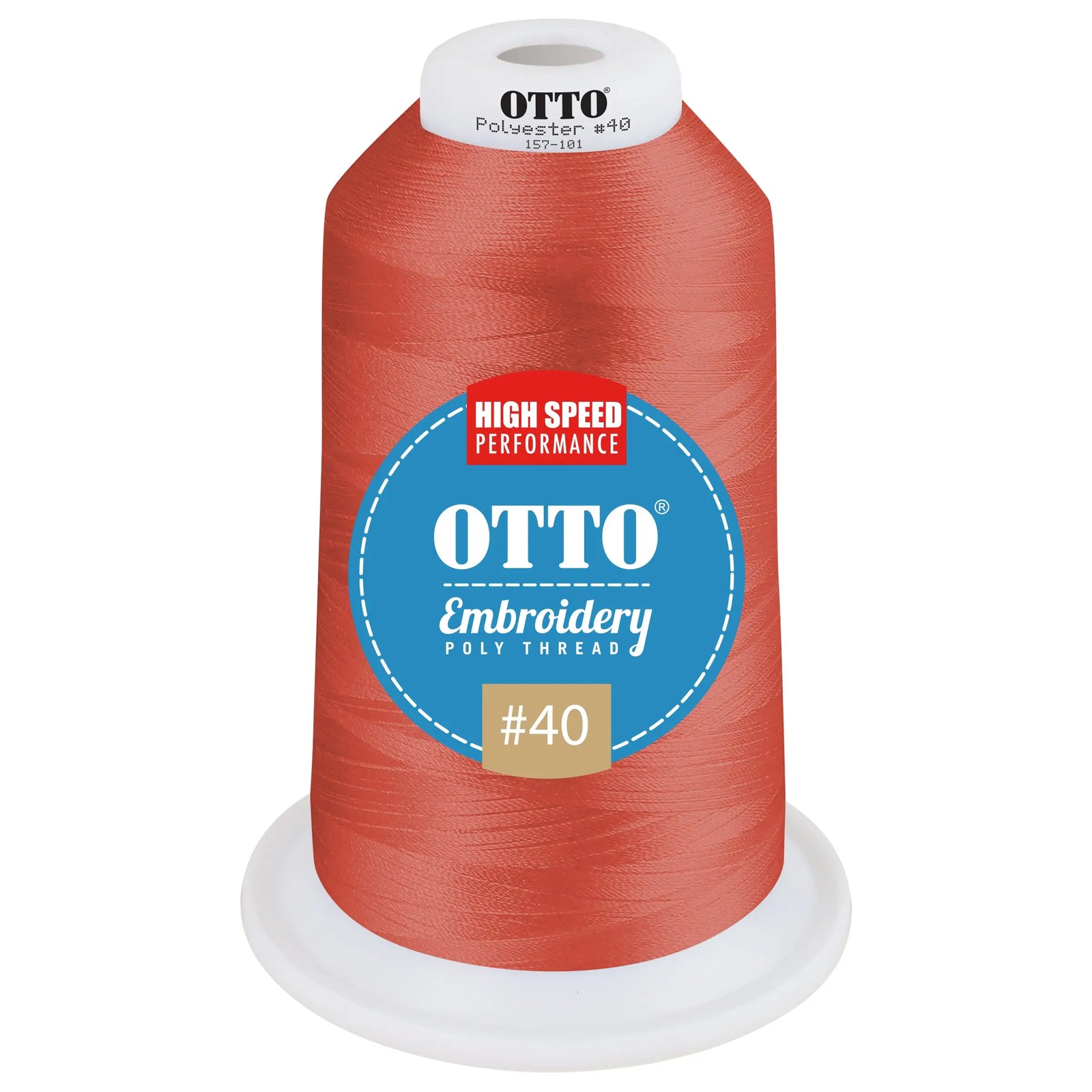 Otto 157-101 Embroidery Poly Thread #40 5,500 Yd. King Cone - 510159 - 7 3/8’’ - 5/8’’