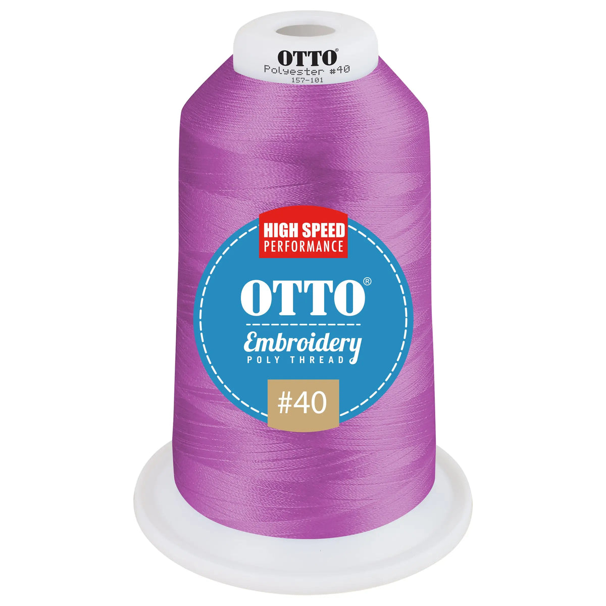 Otto 157-101 Embroidery Poly Thread #40 5,500 Yd. King Cone - 510206 - 7 3/8’’ - 5/8’’