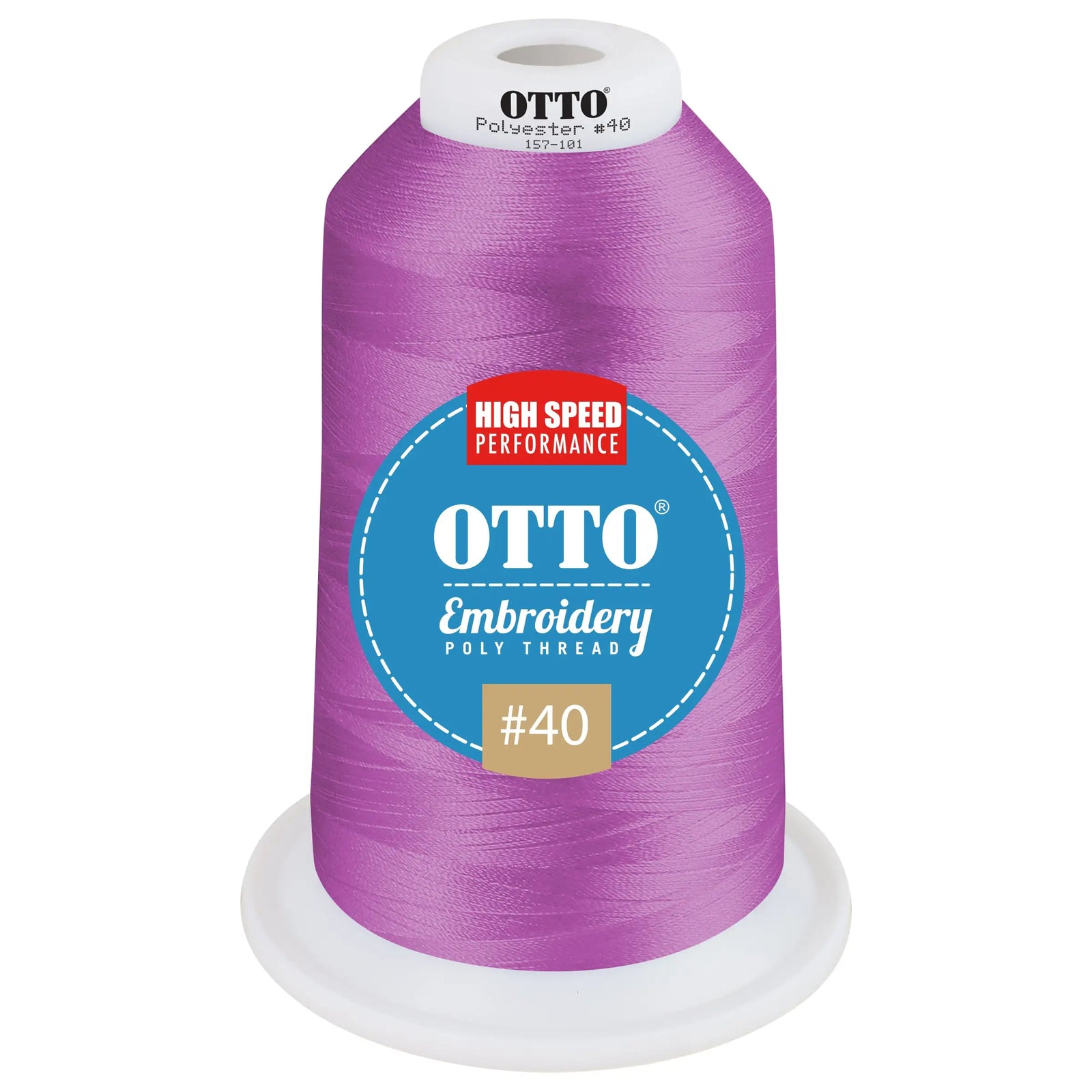 Otto 157-101 Embroidery Poly Thread #40 5,500 Yd. King Cone - 510206 - 7 3/8’’ - 5/8’’