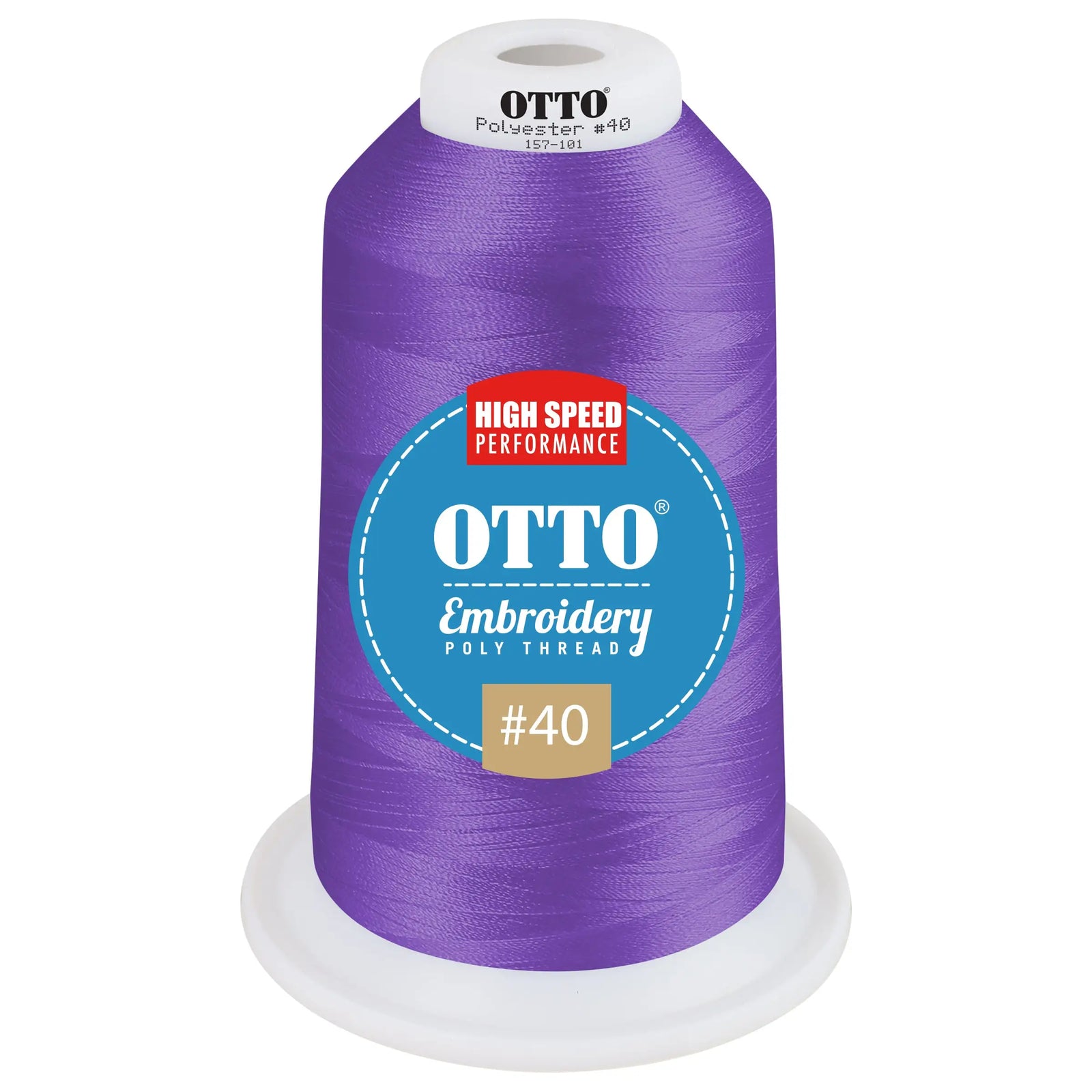 Otto 157-101 Embroidery Poly Thread #40 5,500 Yd. King Cone - 510219 - 7 3/8’’ - 5/8’’