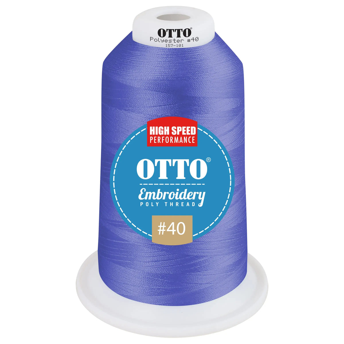 Otto 157-101 Embroidery Poly Thread #40 5,500 Yd. King Cone - 510243 - 7 3/8’’ - 5/8’’