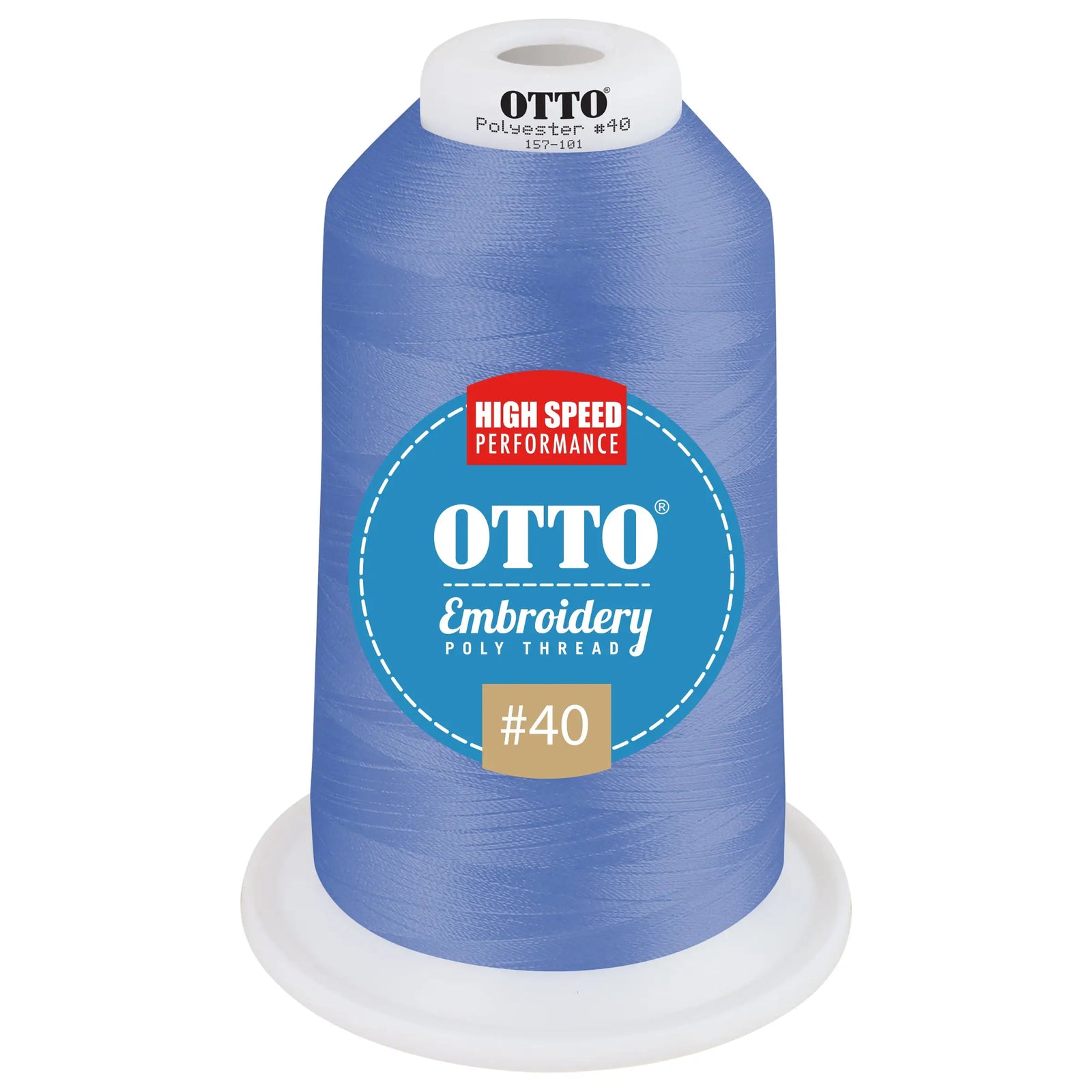 Otto 157-101 Embroidery Poly Thread #40 5,500 Yd. King Cone - 510246 - 7 3/8’’ - 5/8’’