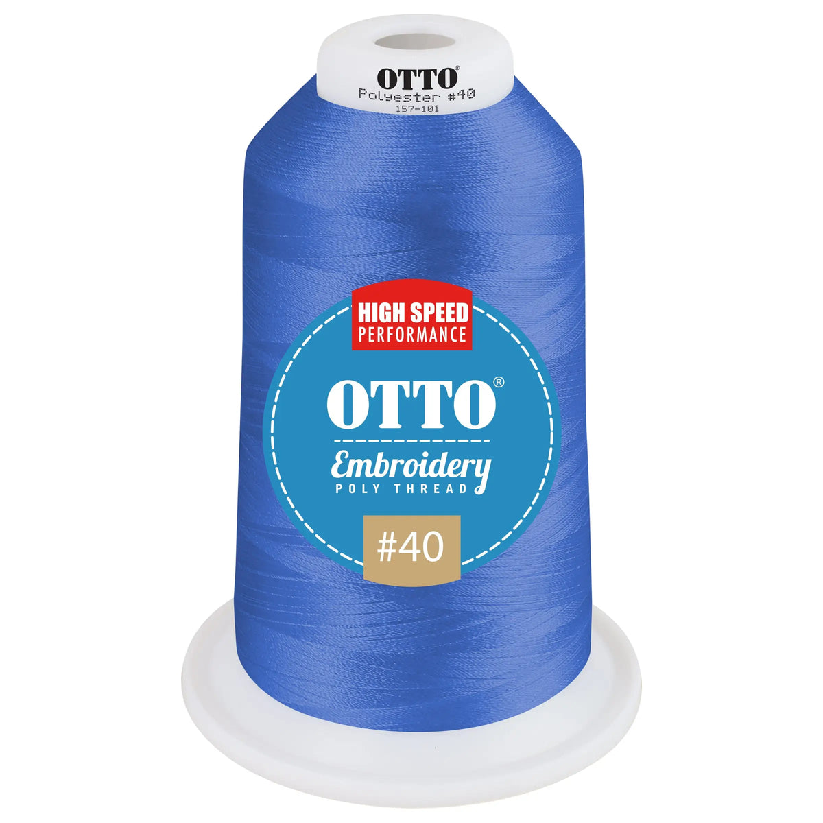 Otto 157-101 Embroidery Poly Thread #40 5,500 Yd. King Cone - 510248 - 7 3/8’’ - 5/8’’