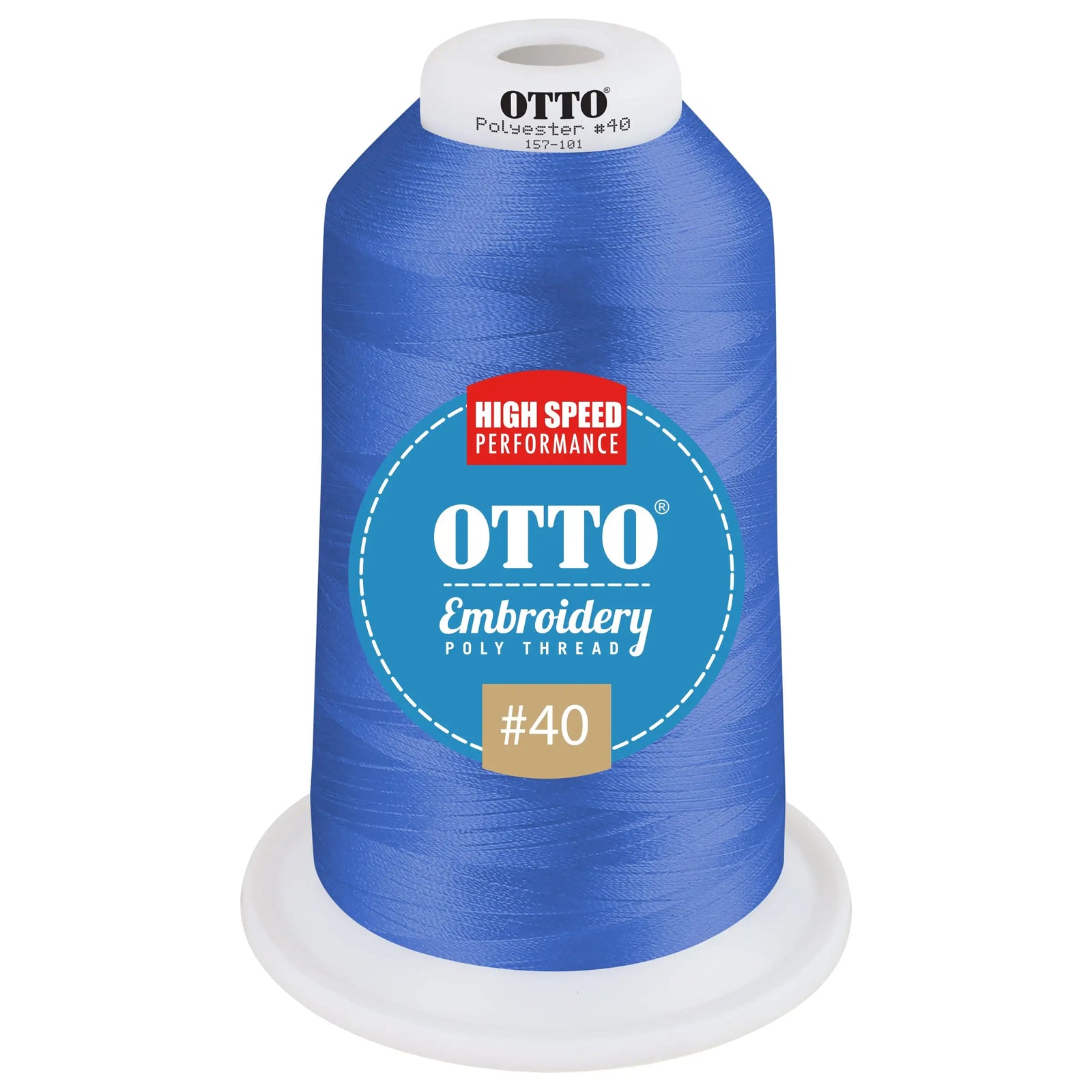 Otto 157-101 Embroidery Poly Thread #40 5,500 Yd. King Cone - 510248 - 7 3/8’’ - 5/8’’