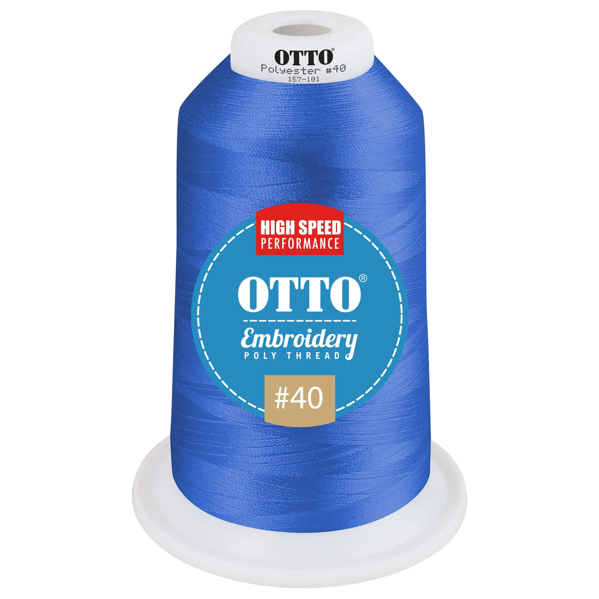 Otto 157-101 Embroidery Poly Thread #40 5,500 Yd. King Cone - 510249 - 7 3/8’’ - 5/8’’