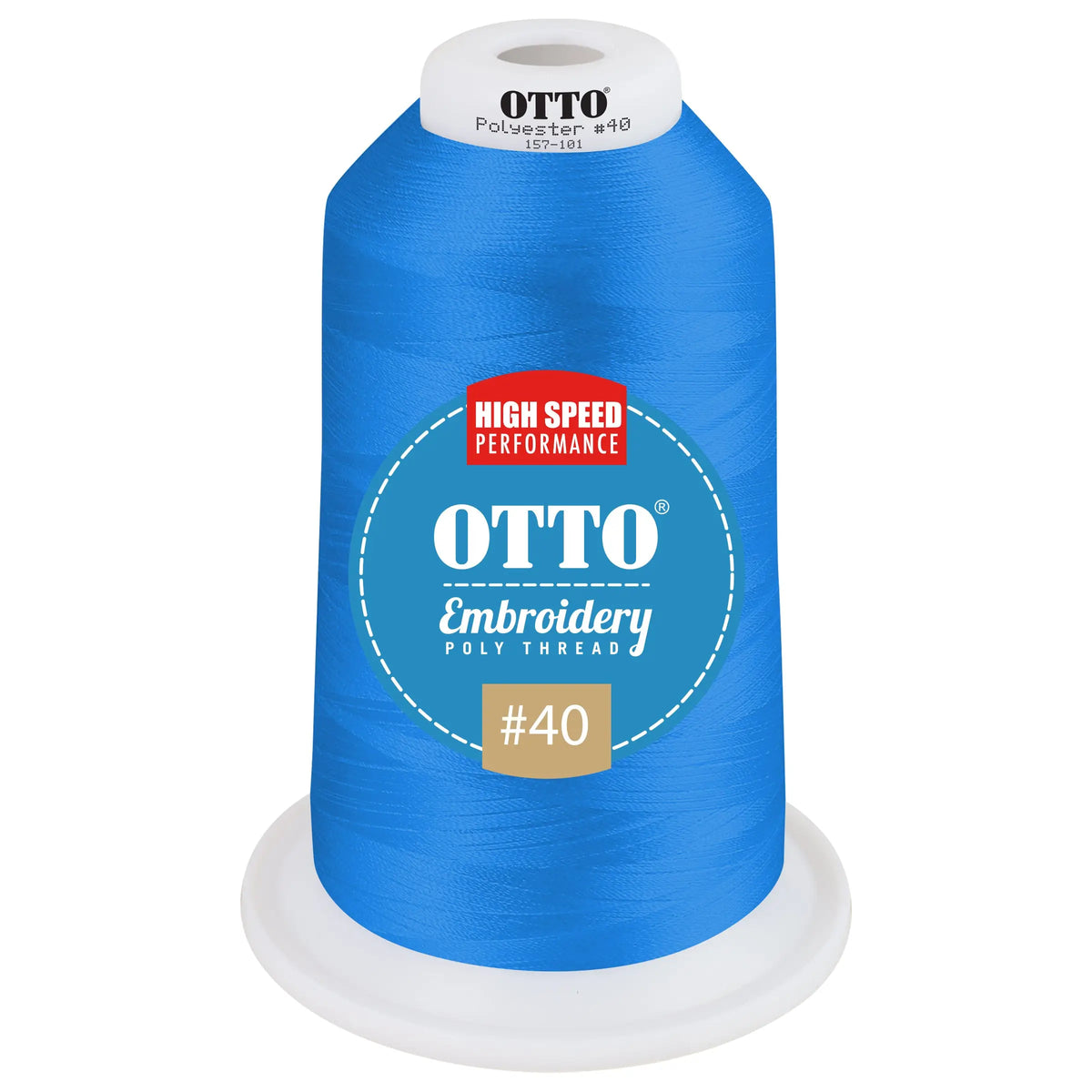 Otto 157-101 Embroidery Poly Thread #40 5,500 Yd. King Cone - 510273 - 7 3/8’’ - 5/8’’