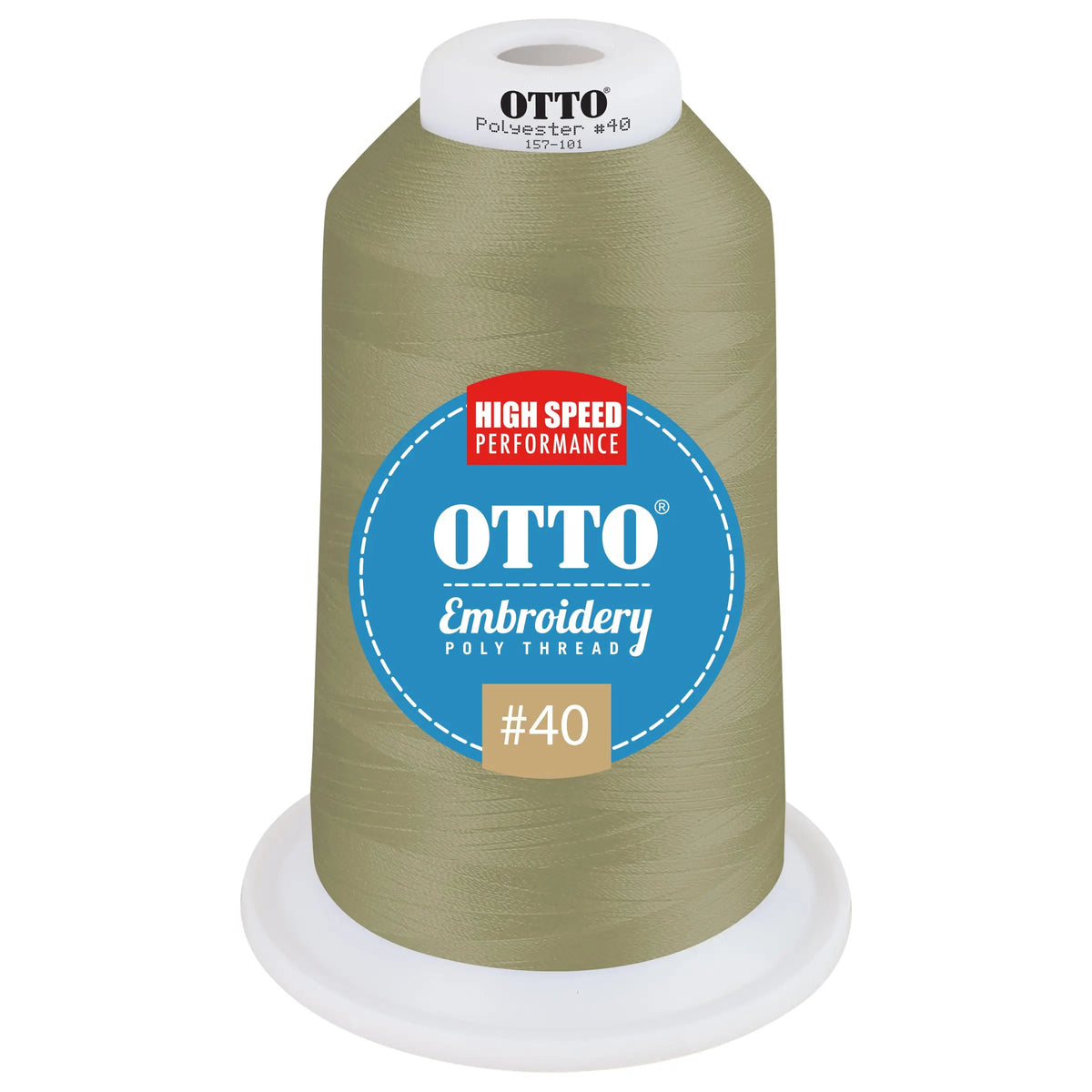 Otto 157-101 Embroidery Poly Thread #40 5,500 Yd. King Cone - 510336 - 7 3/8’’ - 5/8’’
