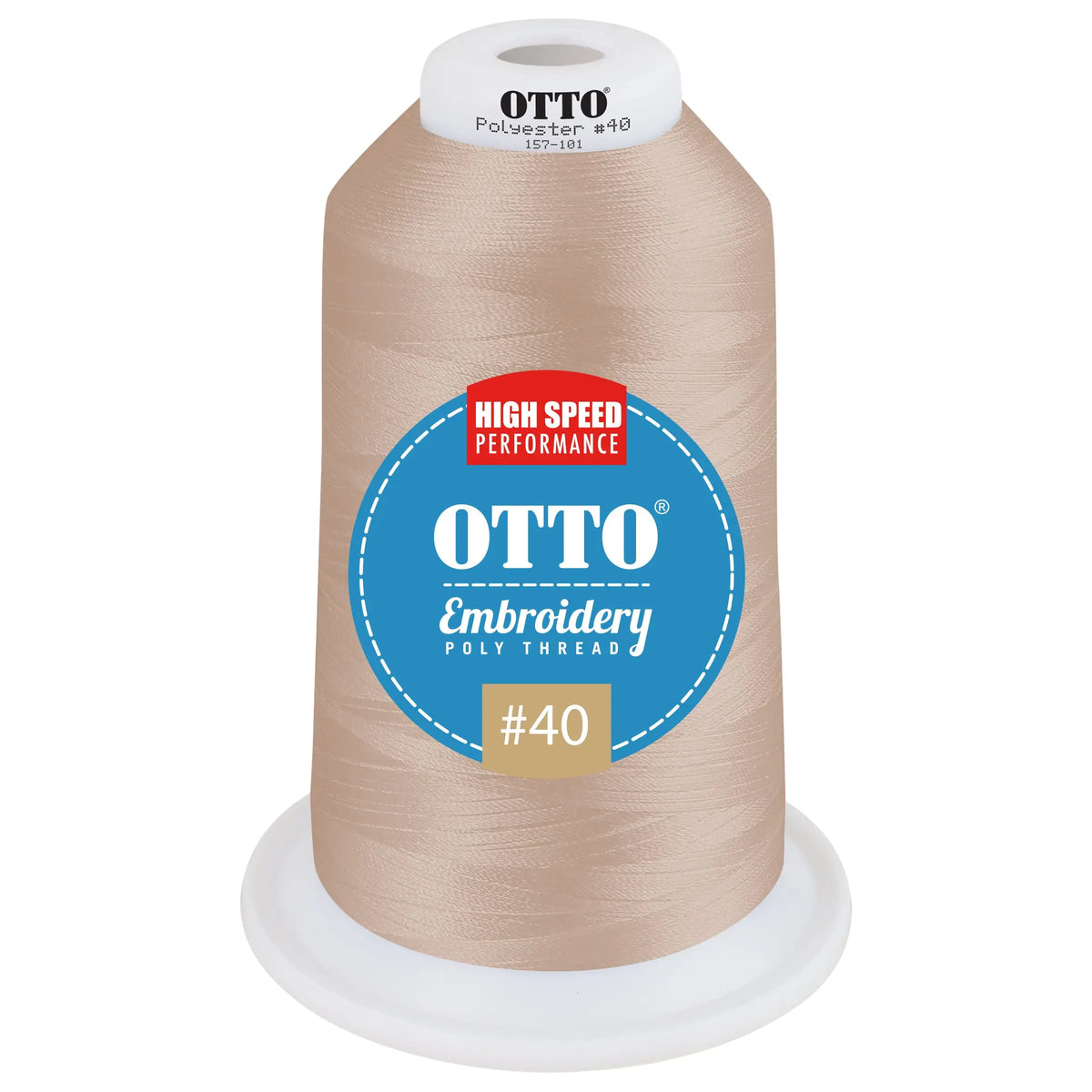 Otto 157-101 Embroidery Poly Thread #40 5,500 Yd. King Cone - 510346 - 7 3/8’’ - 5/8’’