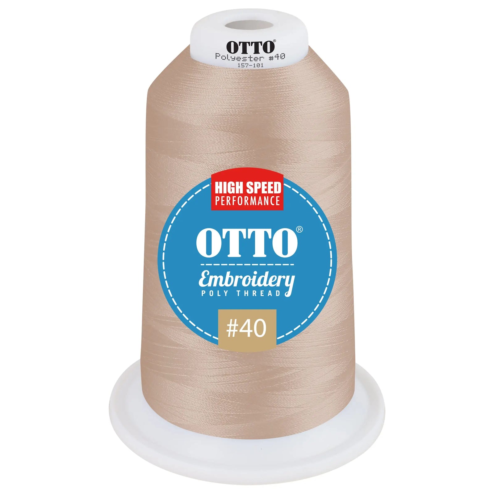 Otto 157-101 Embroidery Poly Thread #40 5,500 Yd. King Cone - 510346 - 7 3/8’’ - 5/8’’