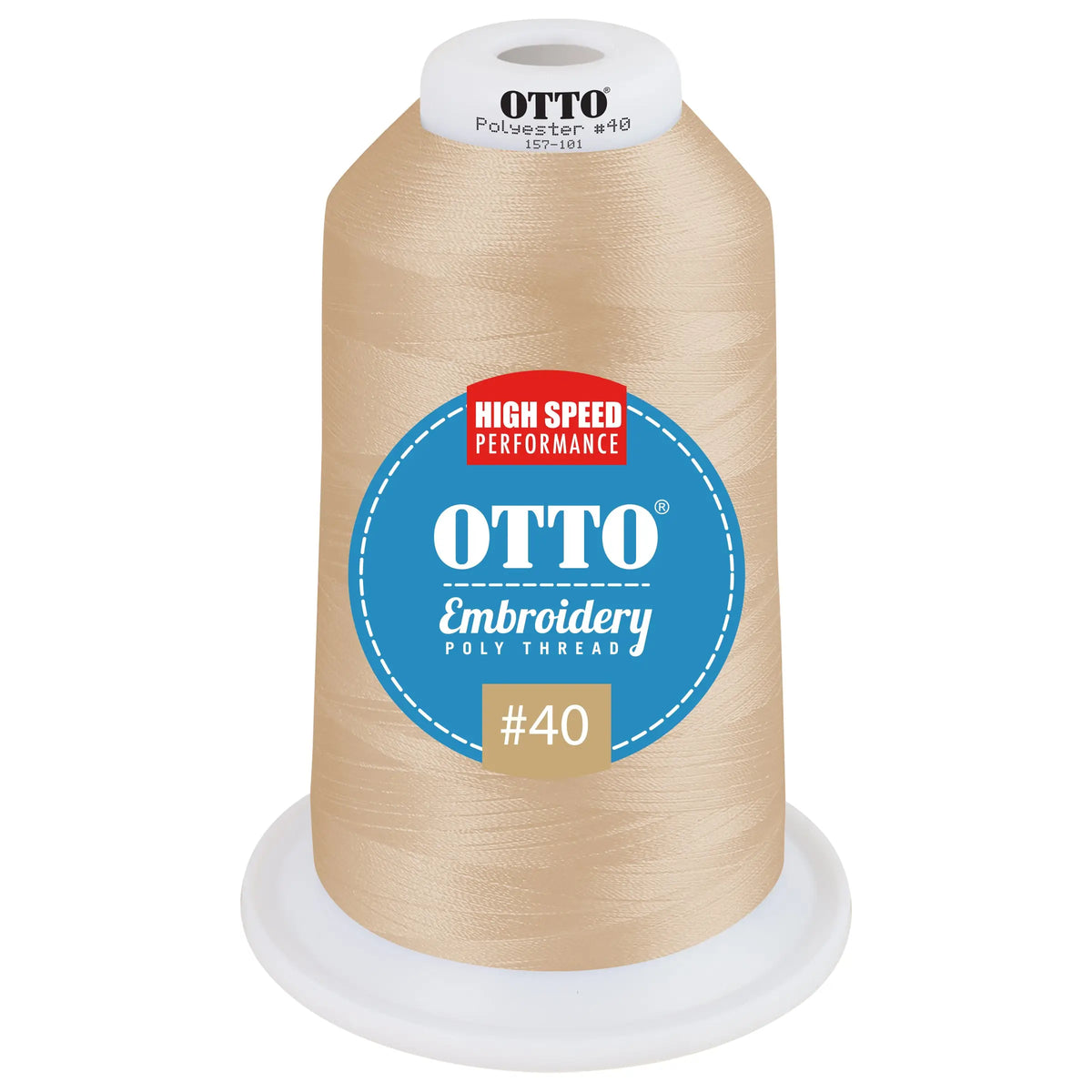 Otto 157-101 Embroidery Poly Thread #40 5,500 Yd. King Cone - 510353 - 7 3/8’’ - 5/8’’